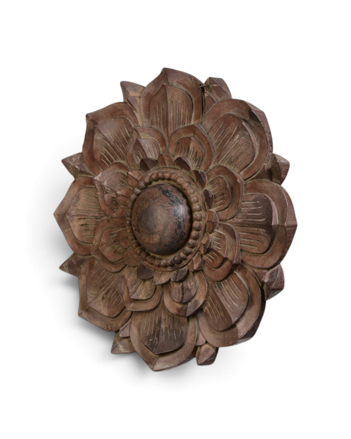 Large Burmese Wooden Flower Mandalay Decoration with Stand