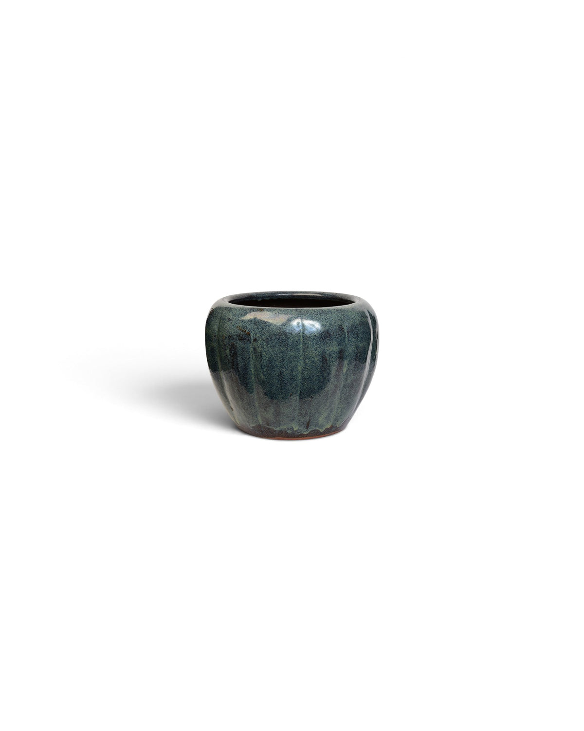 Mottled Green Glazed Japanese Ceramic Jar 19th Century