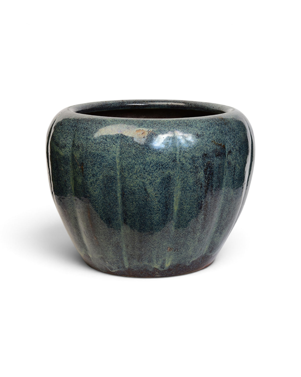 Mottled Green Glazed Japanese Ceramic Jar 19th Century