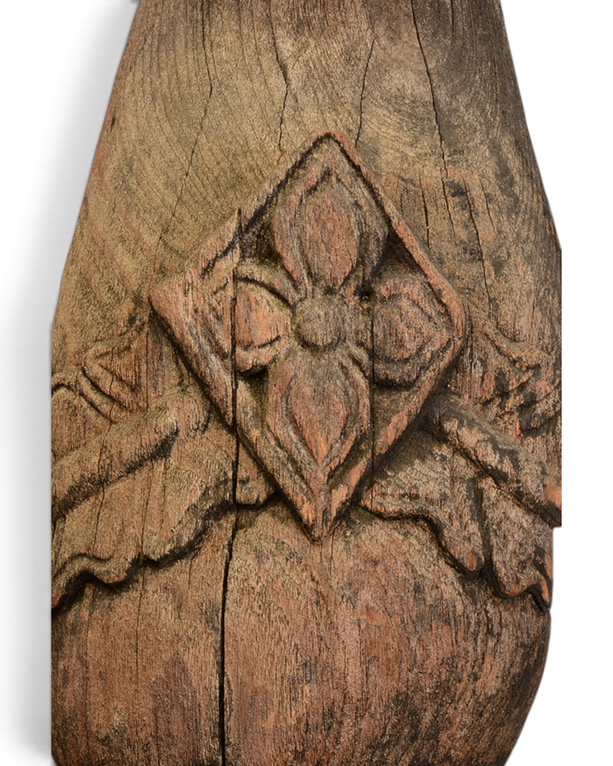 A Pair of Burmese Wooden Finial (Chofa) with Figures - Set of 2