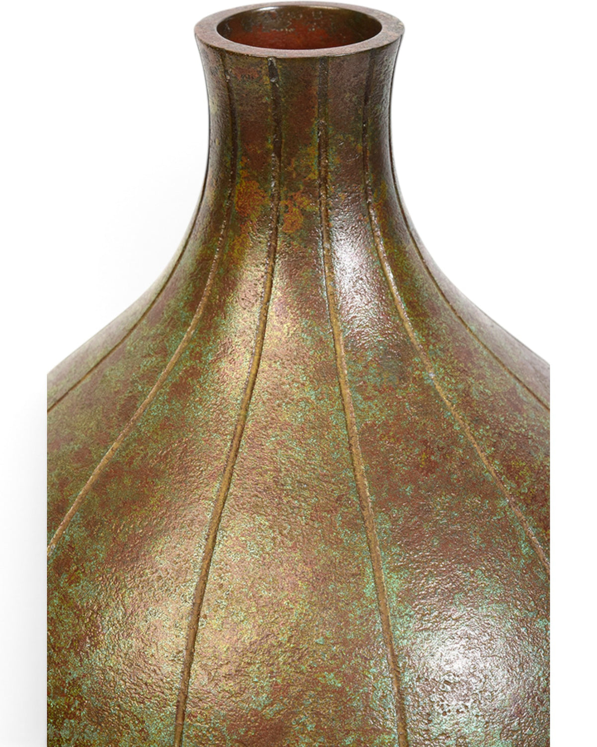 Japanese Bronze Vase in Gourd Shape with Makers Signature