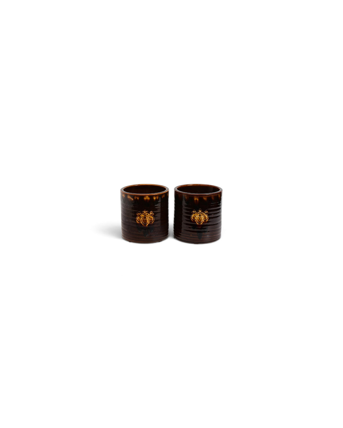 A Pair of Ceramic Hibachi with Artist Signature - Set of 2