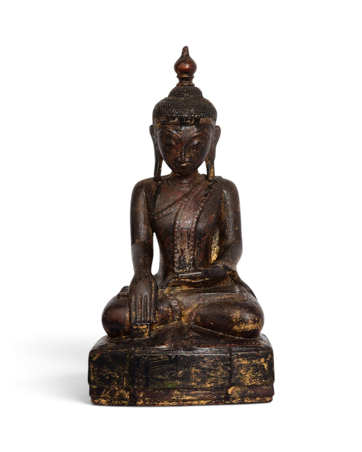 Burmese Wooden Seated Buddha, Shan Style