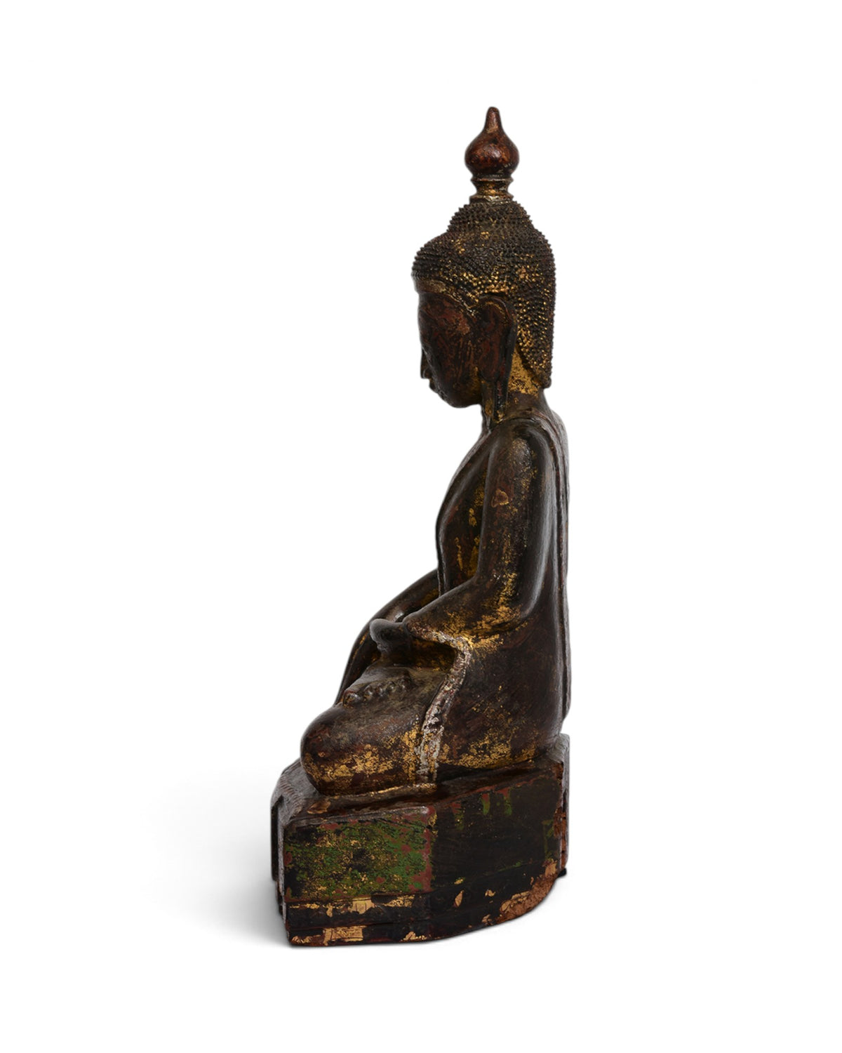 Burmese Wooden Seated Buddha, Shan Style