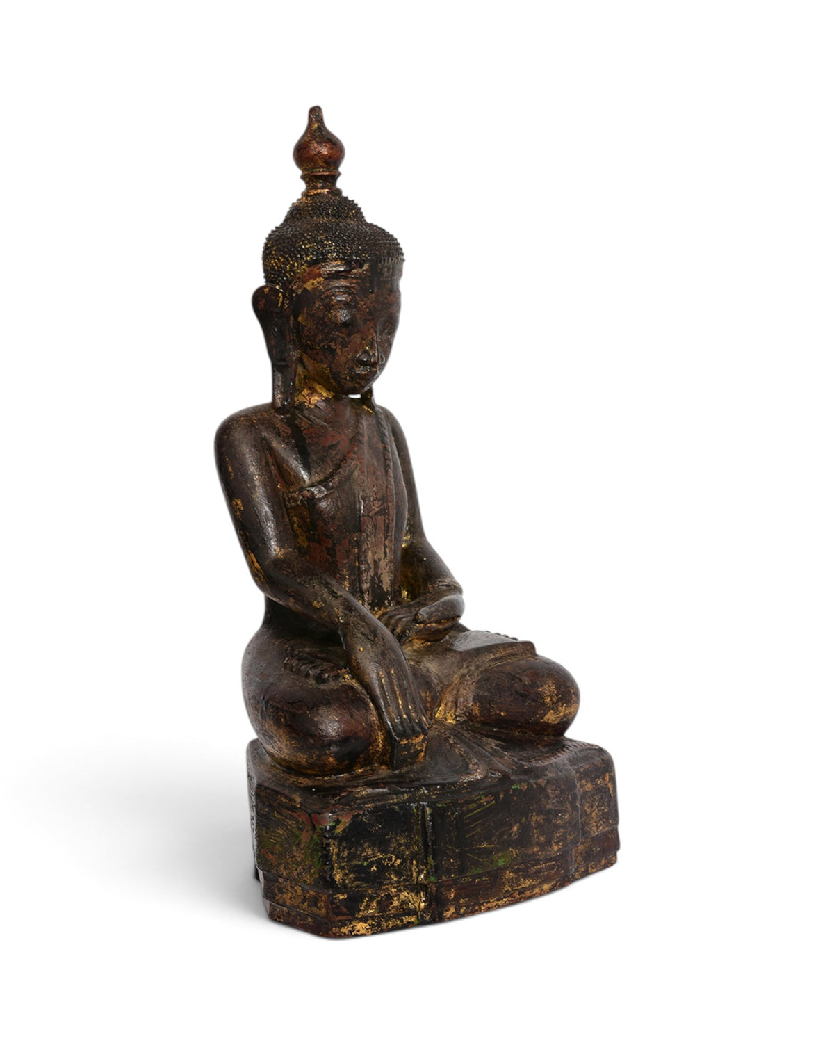 Burmese Wooden Seated Buddha, Shan Style