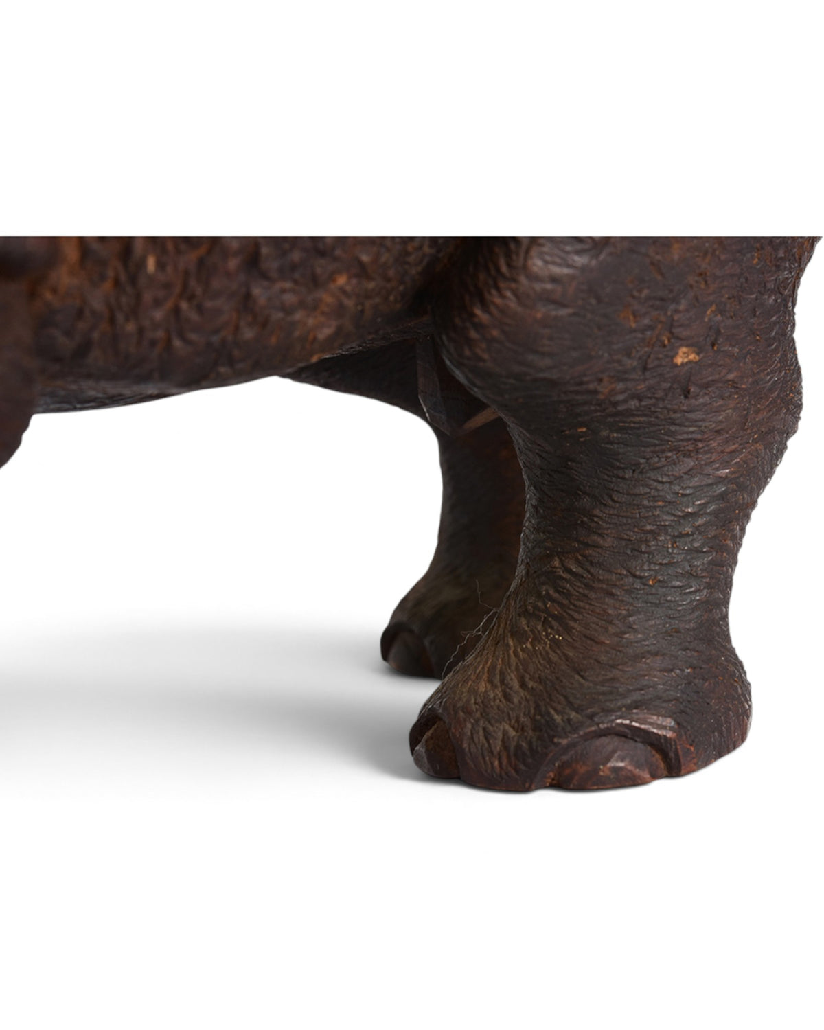 Finely Carved Asian Wooden Rhino Animal Statue