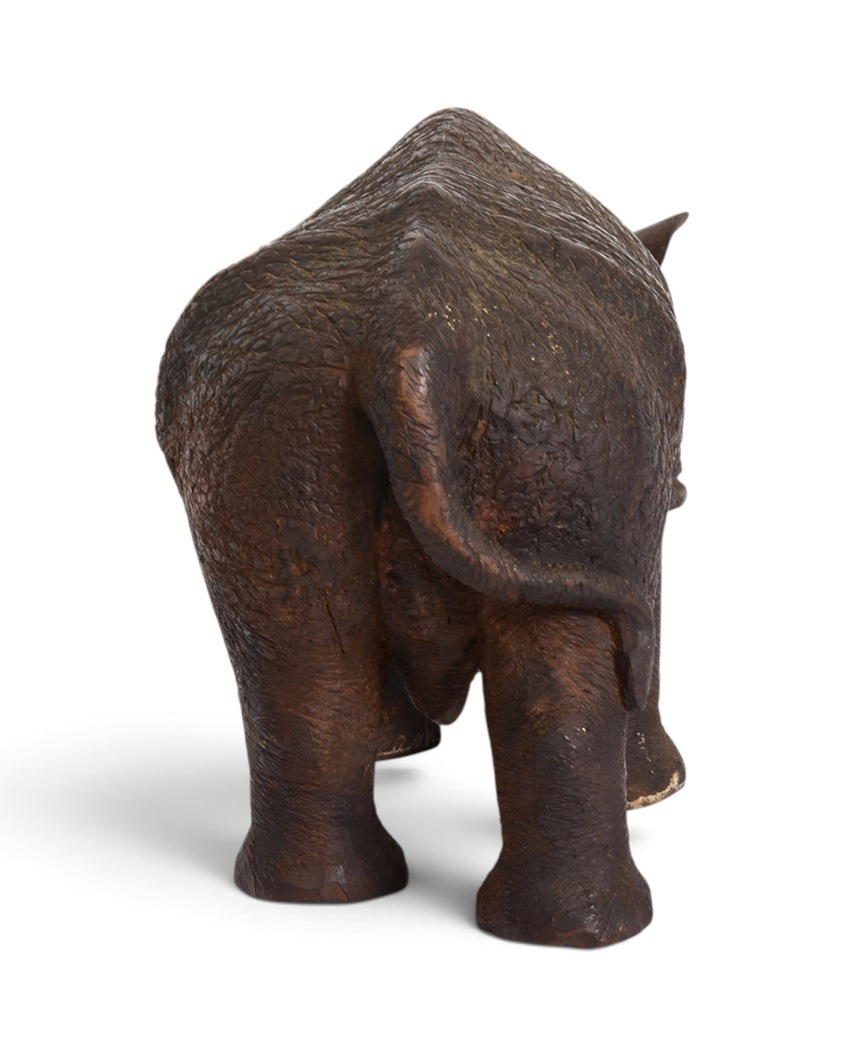 Finely Carved Asian Wooden Rhino Animal Statue