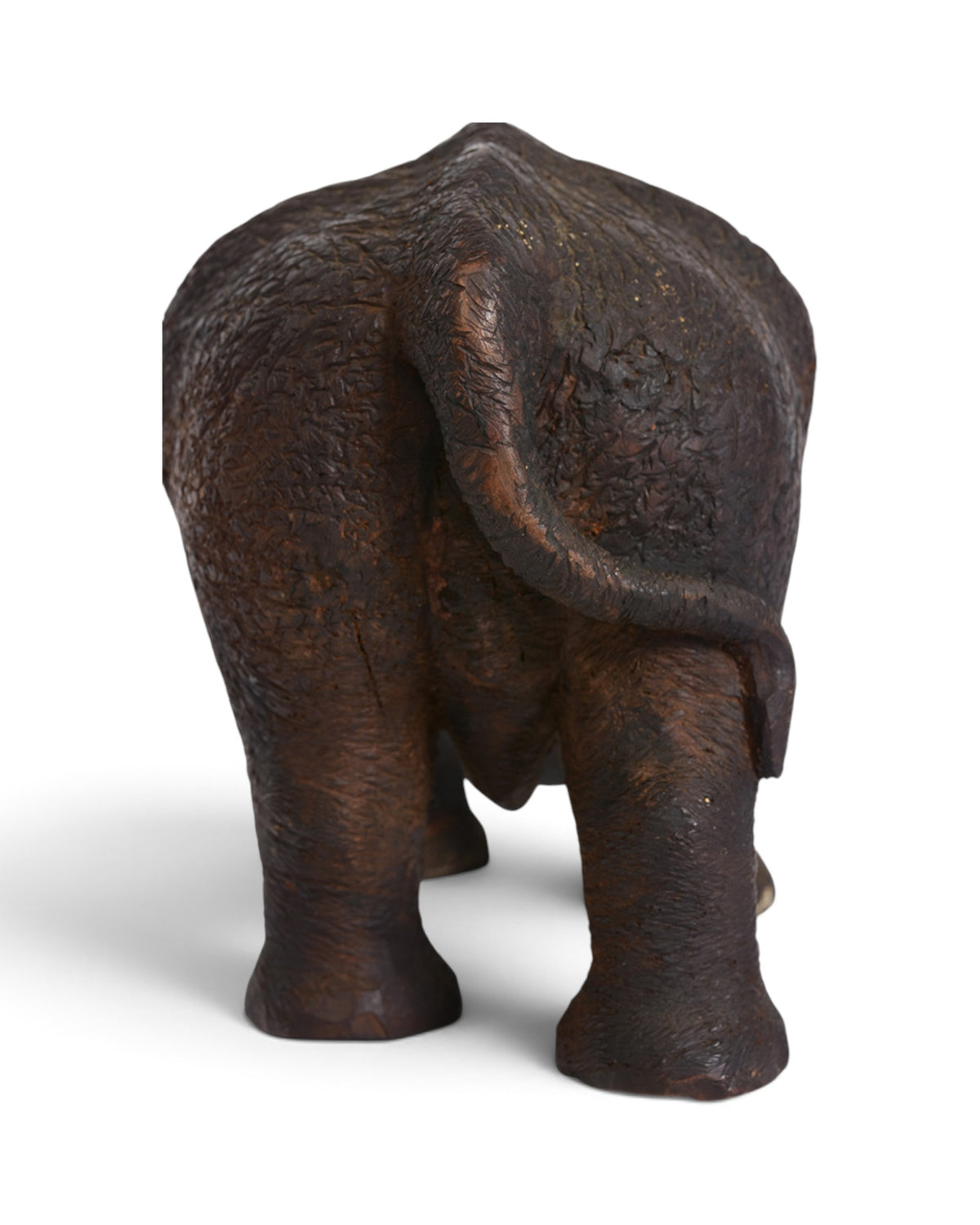 Finely Carved Asian Wooden Rhino Animal Statue