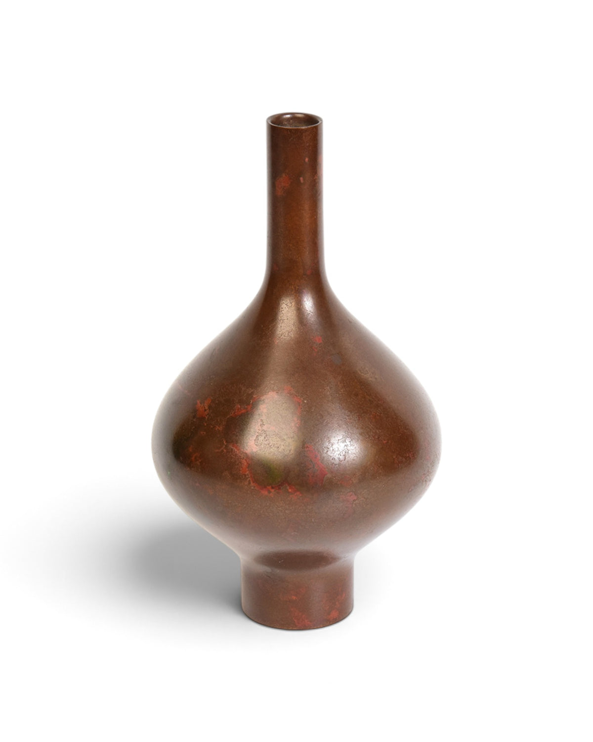 Japanese Bulbous Bronze Vase with Artist Sign - 20th Century