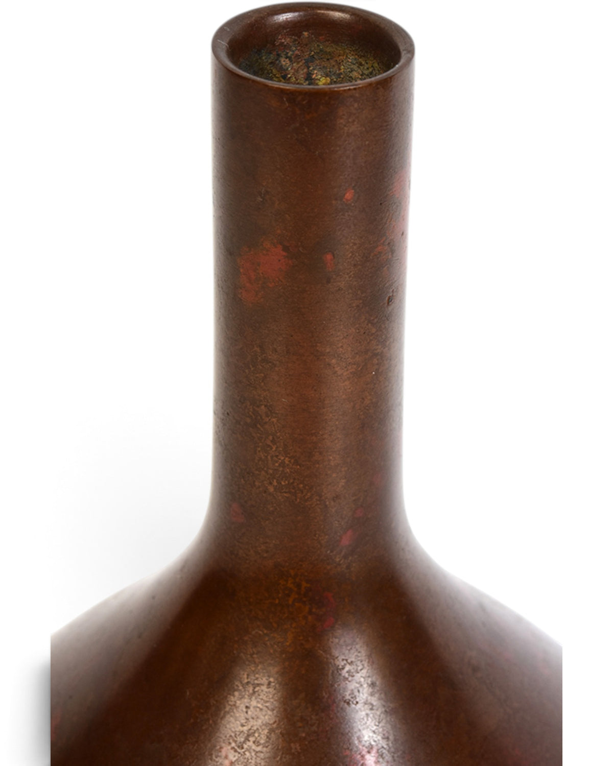 Japanese Bulbous Bronze Vase with Artist Sign - 20th Century