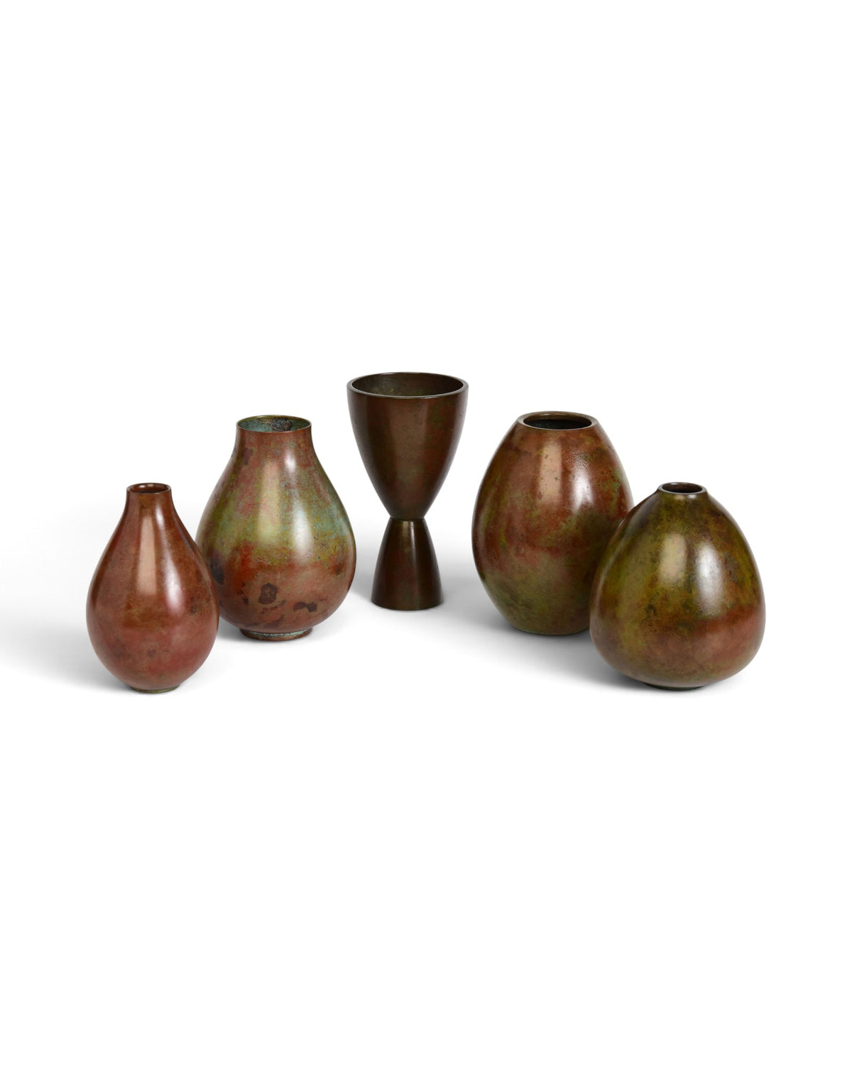 A Set of Japanese Showa Period Bronze Vases - Set of 5