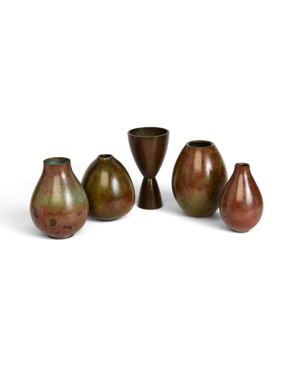 A Set of Japanese Showa Period Bronze Vases - Set of 5