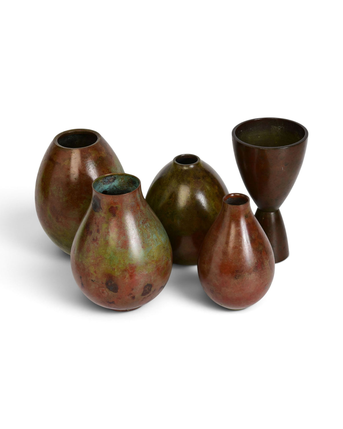 A Set of Japanese Showa Period Bronze Vases - Set of 5