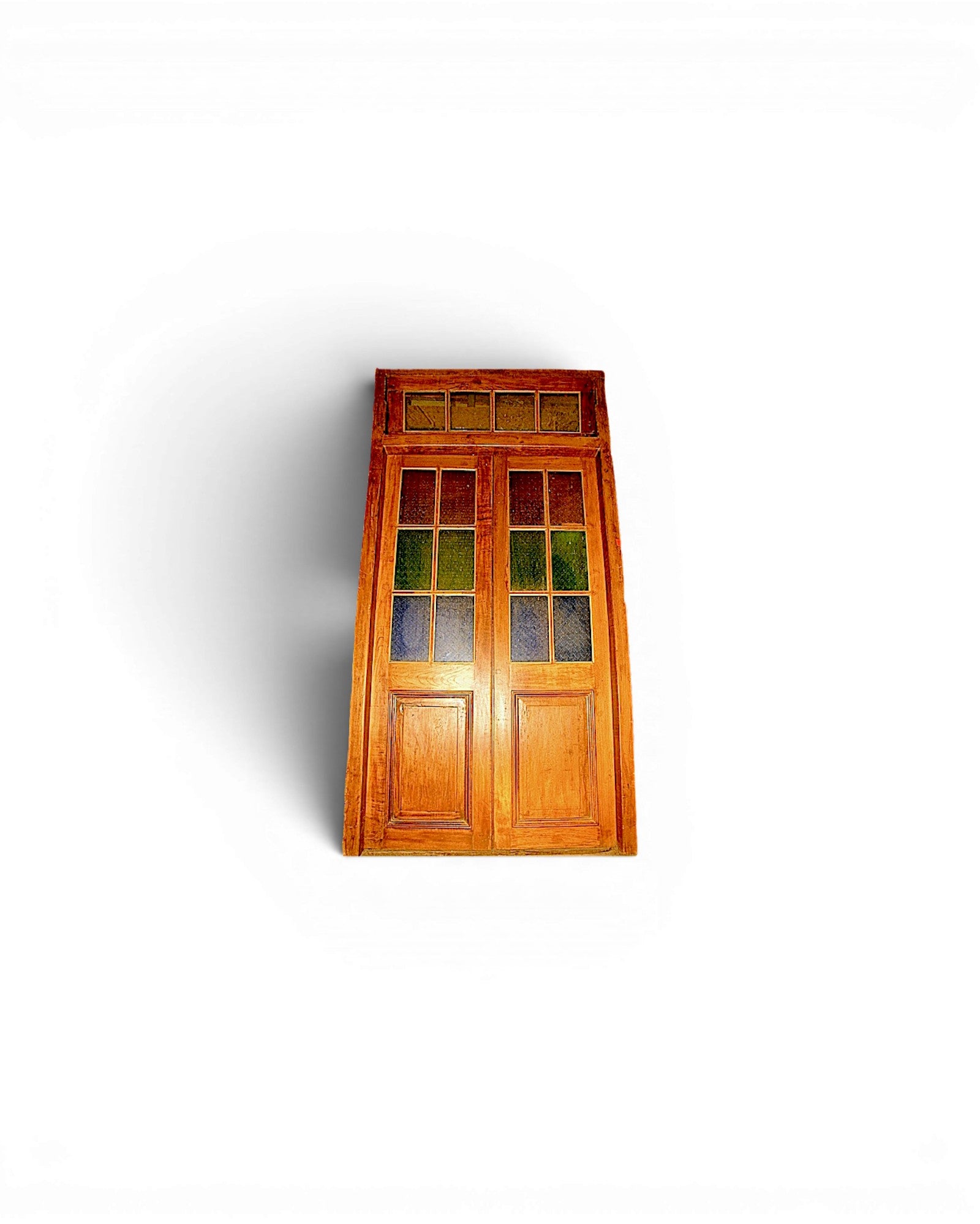 Teak Door with Single Transom Window - 1920s (E)
