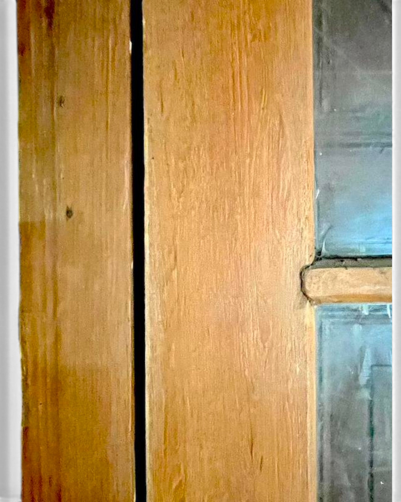 Solid Teak Wood Door with a Double Transom Window 1920s (B)
