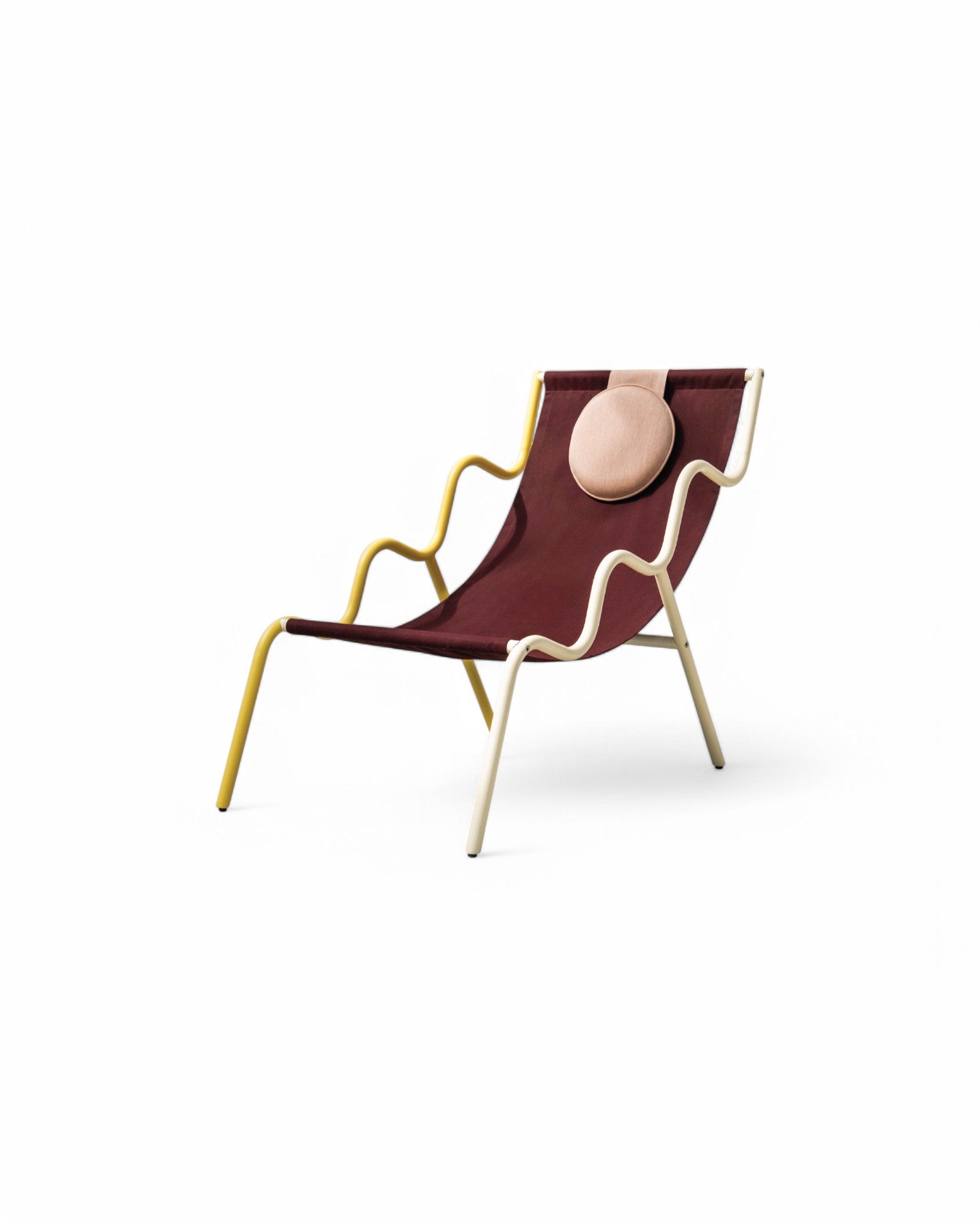The Ebba Chair - Burgundy, Yellow HAN and Milk Cream HAN Armrests