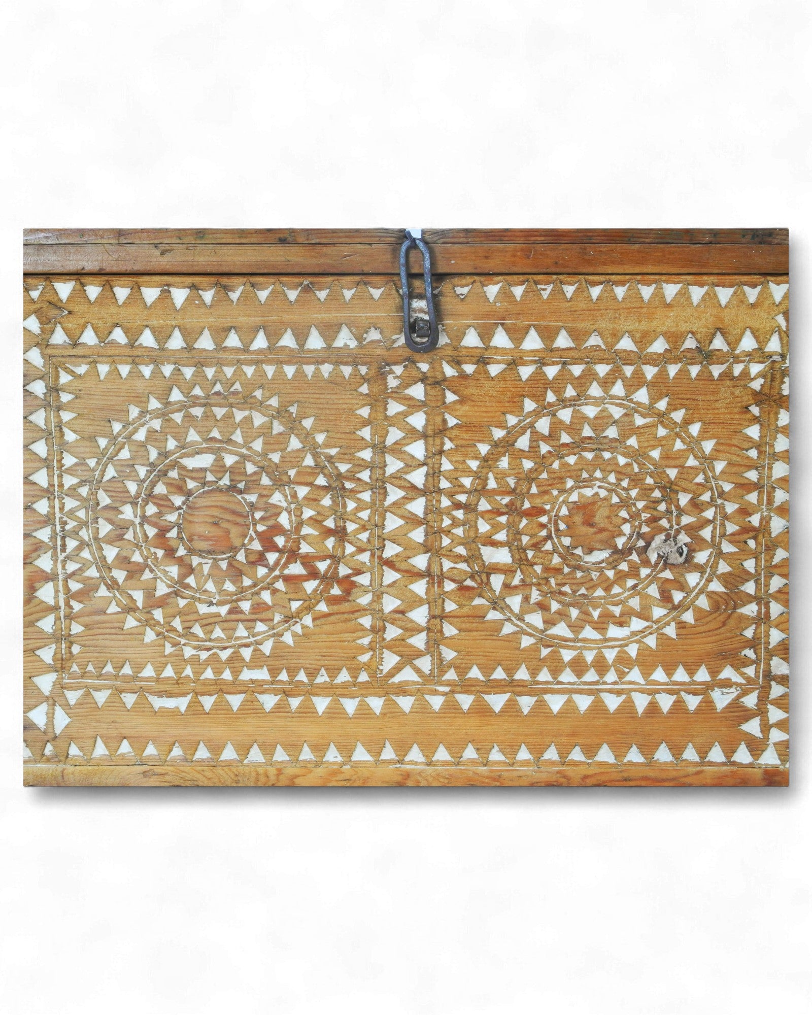 Antique Waziristan Cedar Chest with Inlaid Motifs - Surround Living - 3