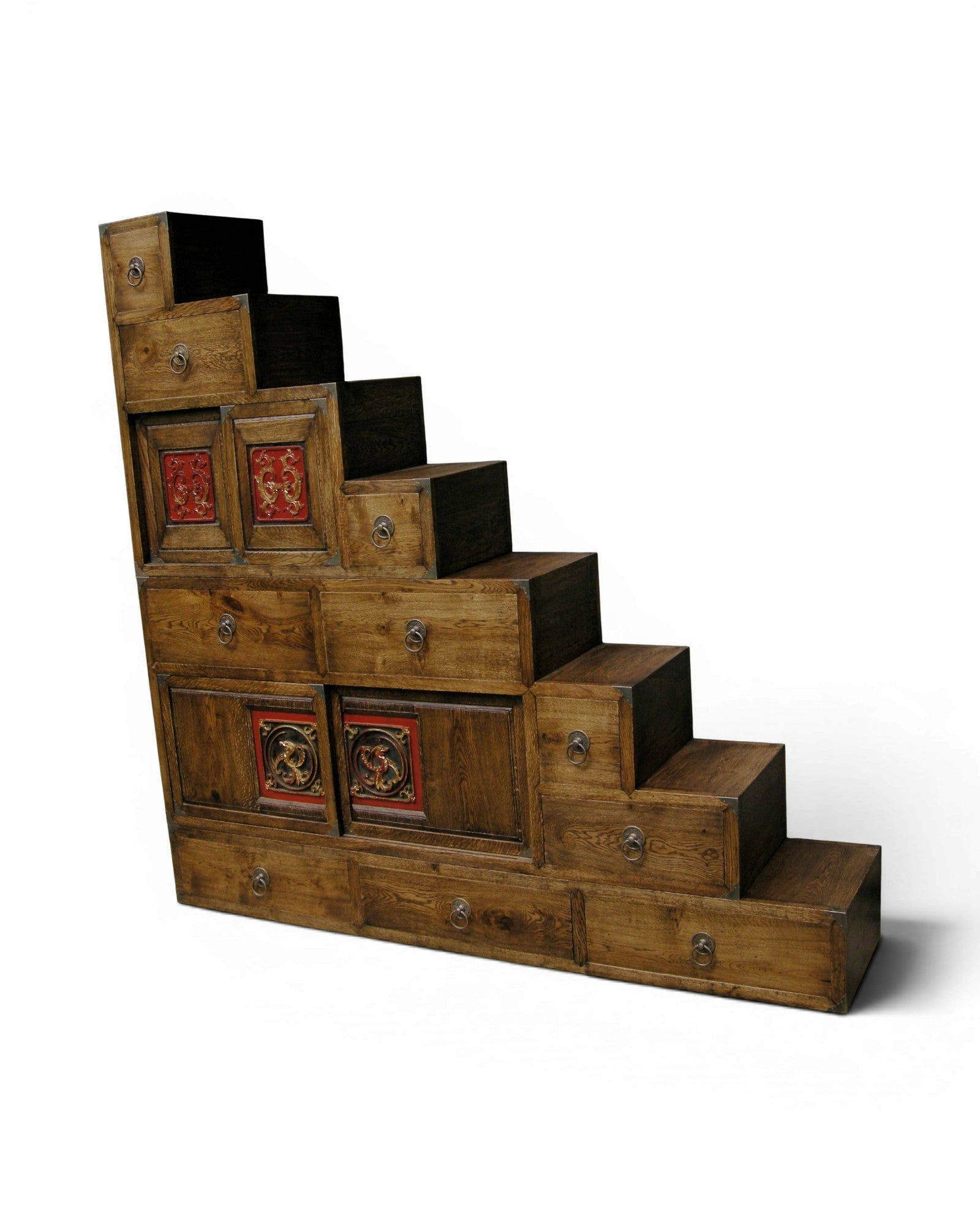 Japanese - Style Tansu Step Chest of Drawers - Surround Living - 3