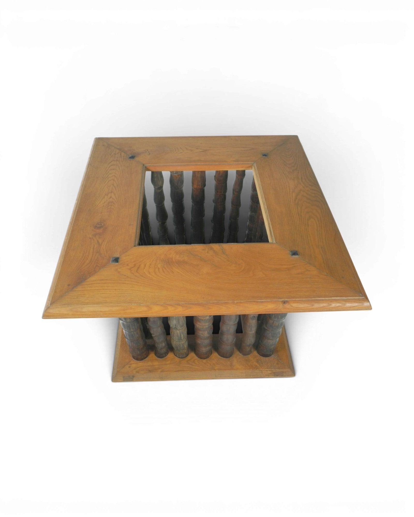 Square Oak and Buddha Belly Bamboo Table - Surround Living - 5