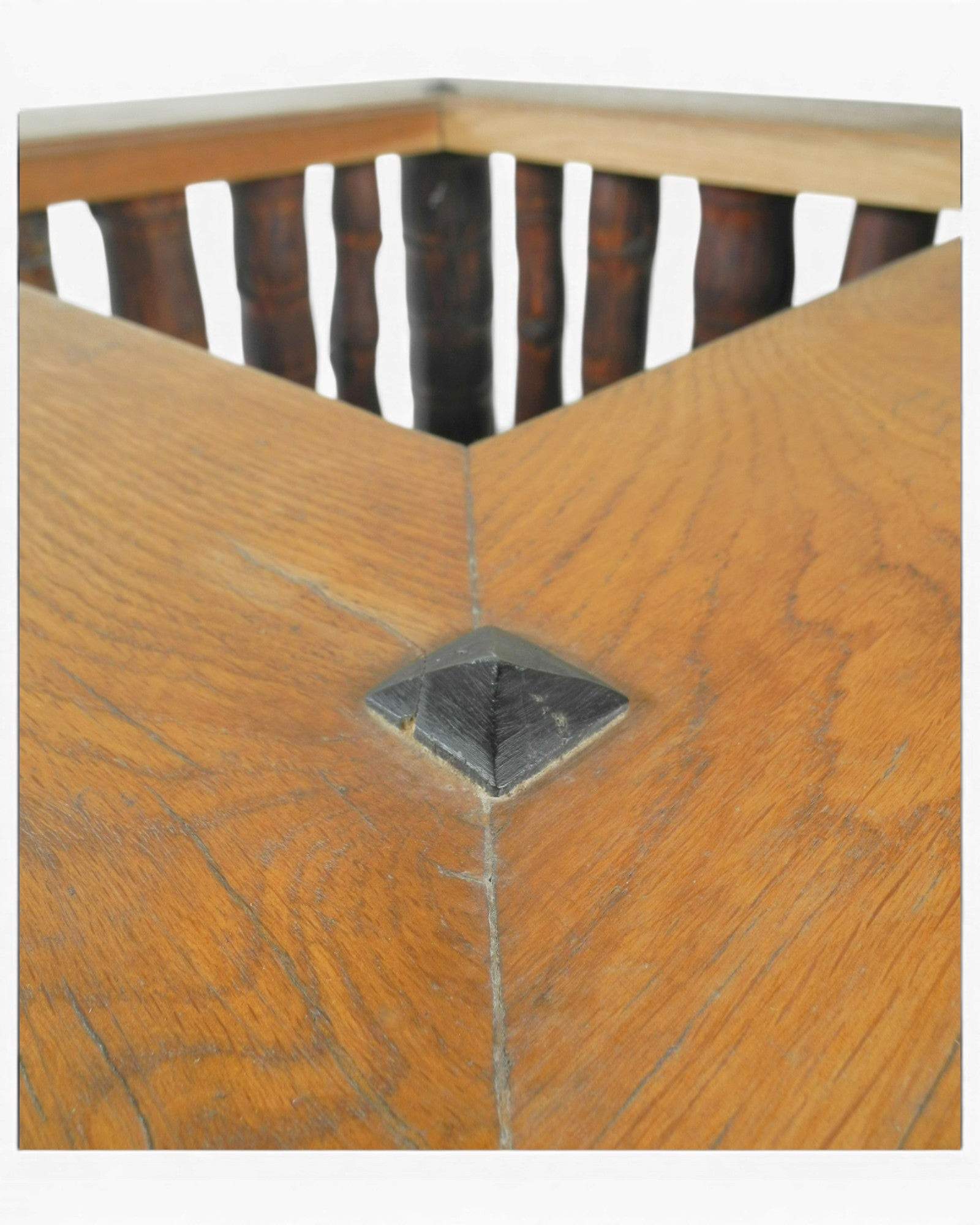 Square Oak and Buddha Belly Bamboo Table - Surround Living - 8
