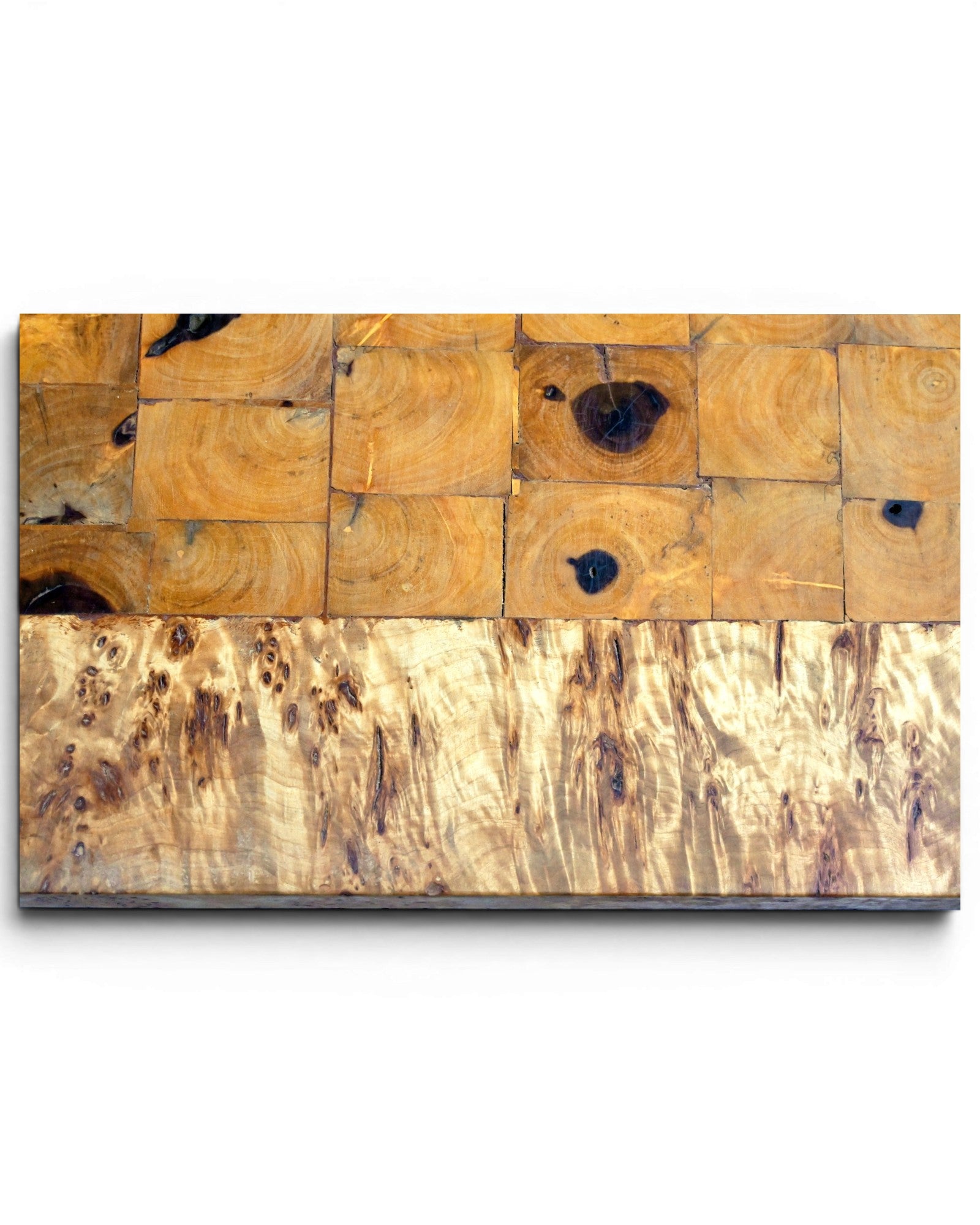 Elm Wood Coffee Table with Poplar Burl Top - Surround Living - 9