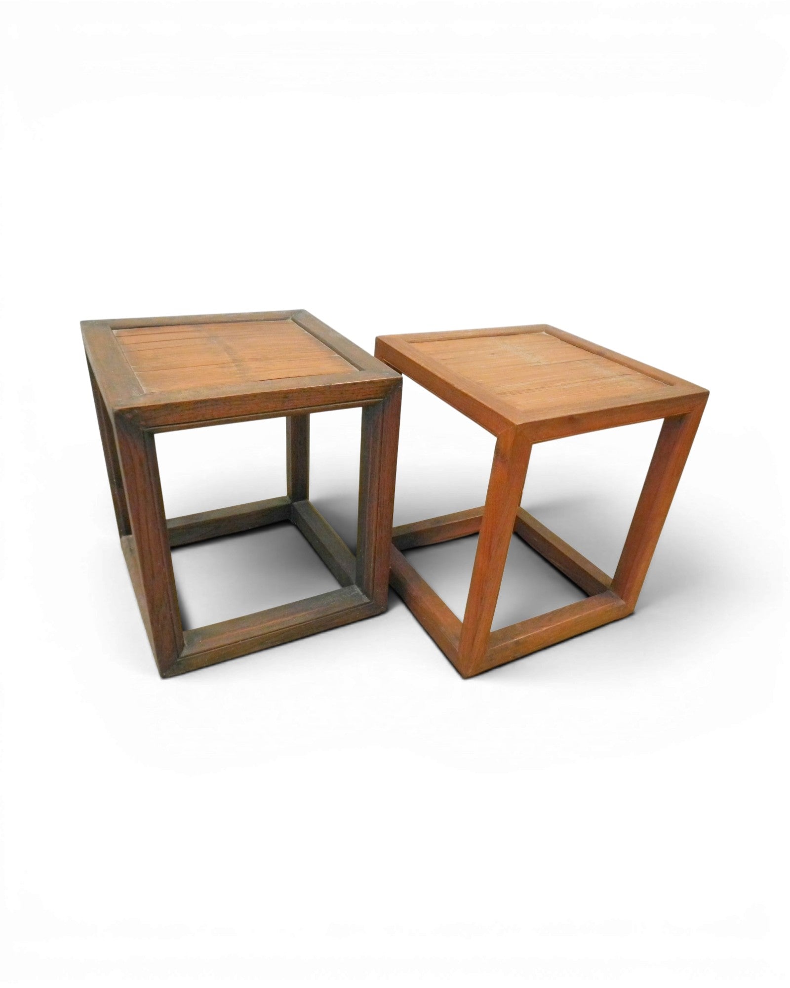 Square Teak and Bamboo Stools / Side Tables - Surround Living - 2