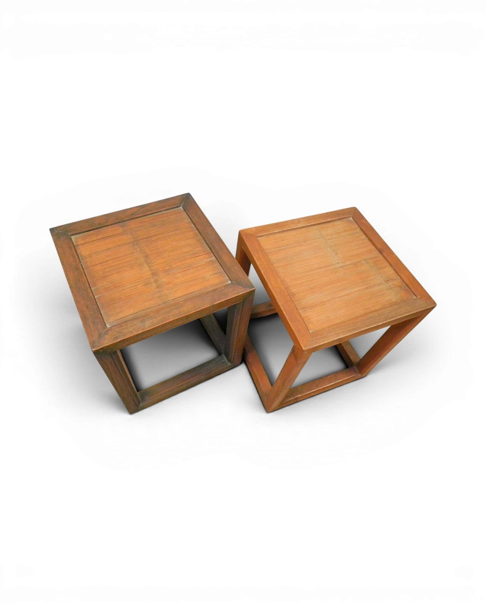 Square Teak and Bamboo Stools / Side Tables - Surround Living - 3
