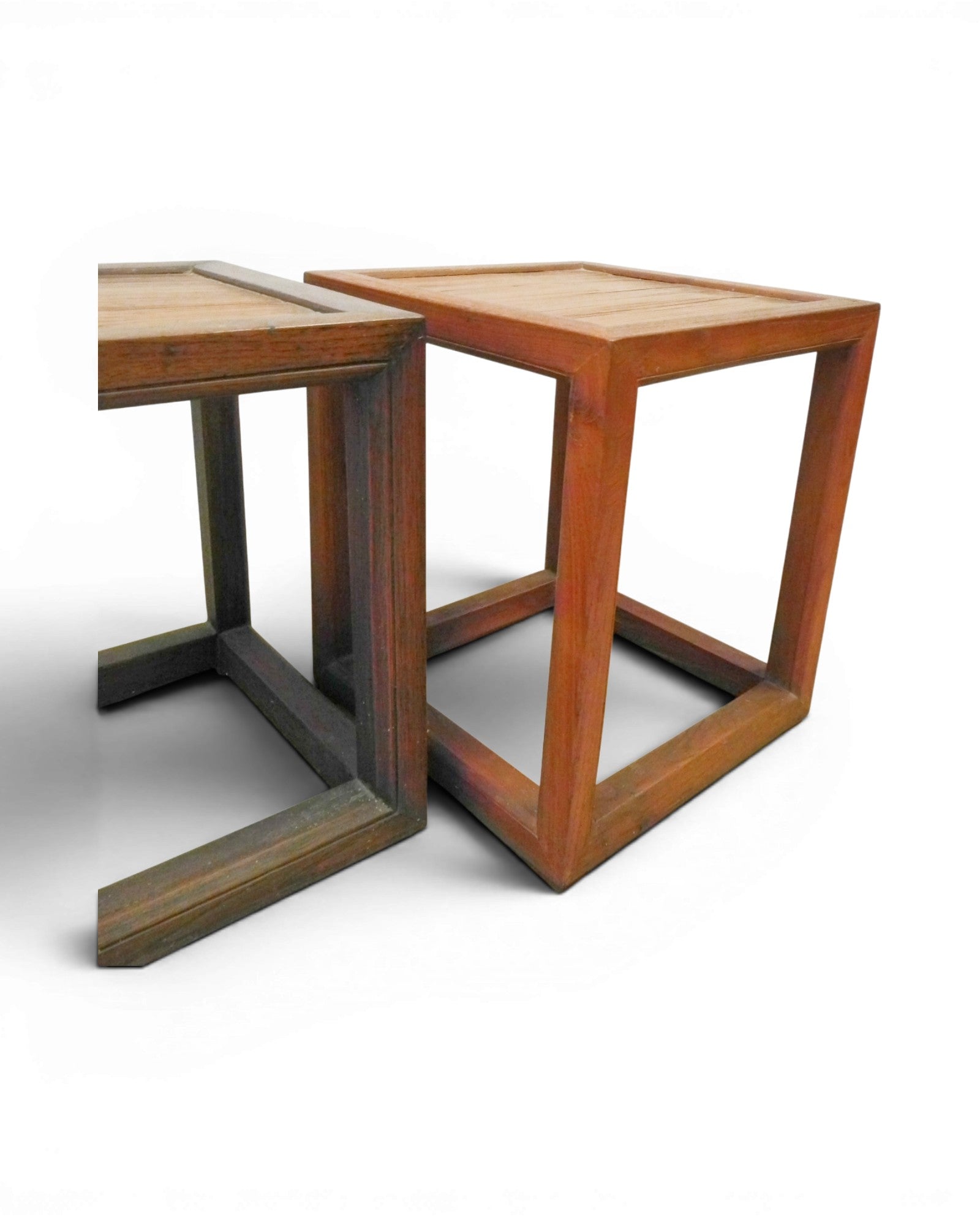 Square Teak and Bamboo Stools / Side Tables - Surround Living - 4
