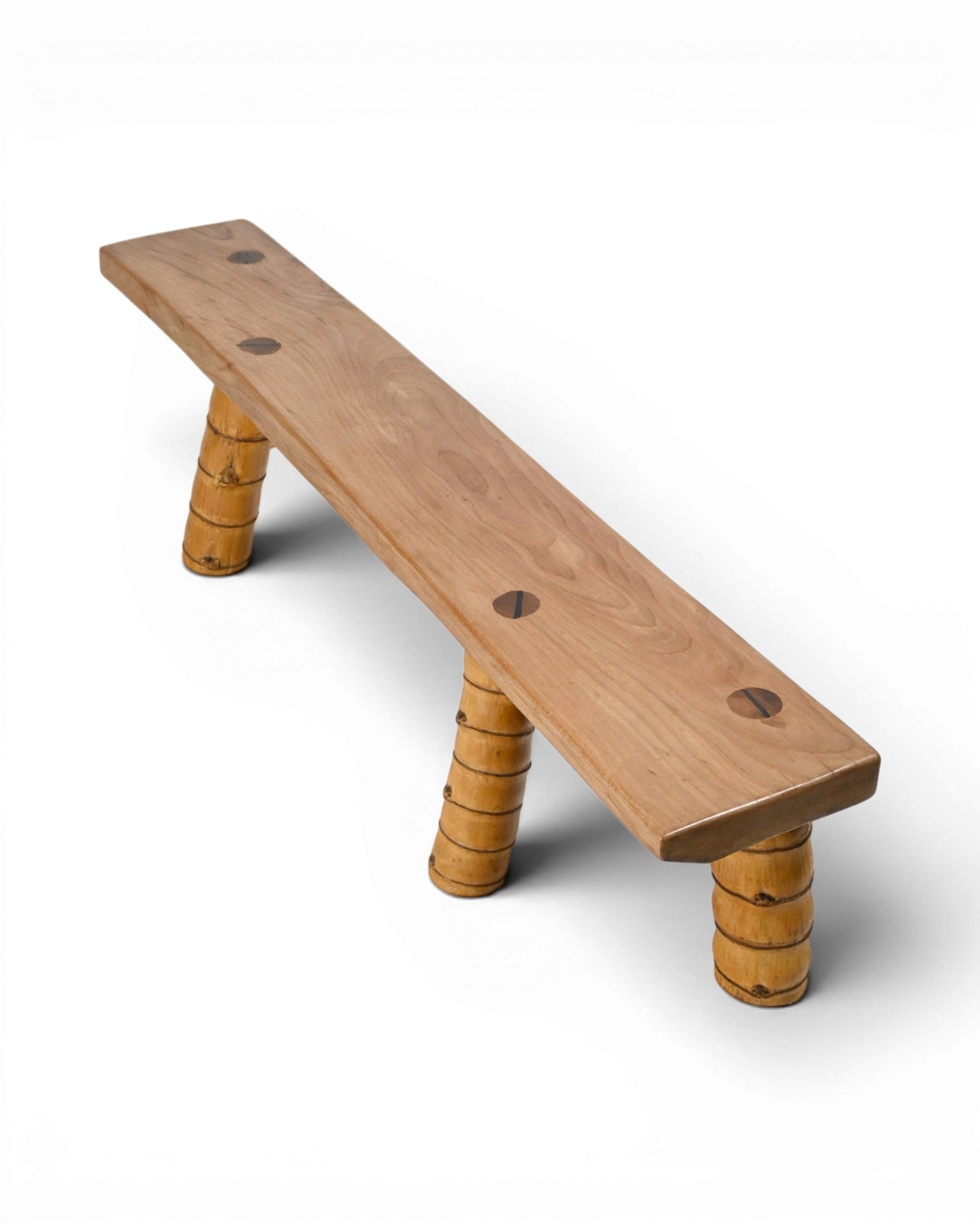 Low Santol Wood Bench with Buddha Belly Bamboo Legs - Surround Living - 3