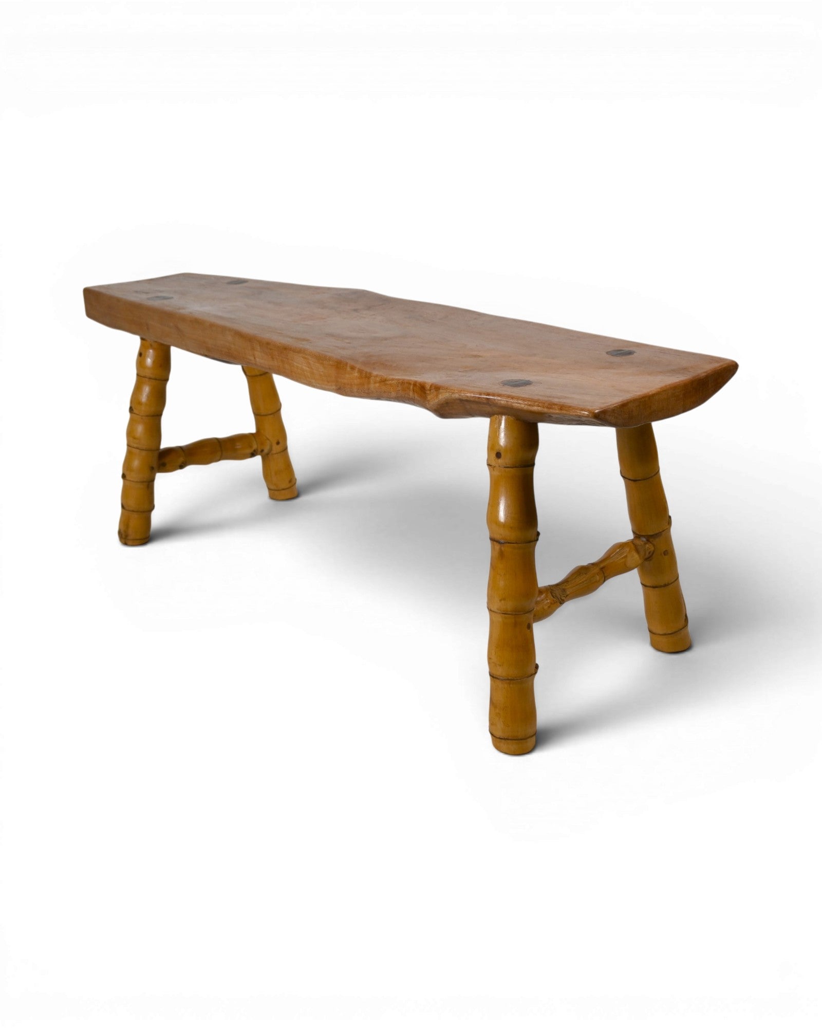 Low Santol Wood Bench with Buddha Belly Bamboo Legs - Surround Living - 8