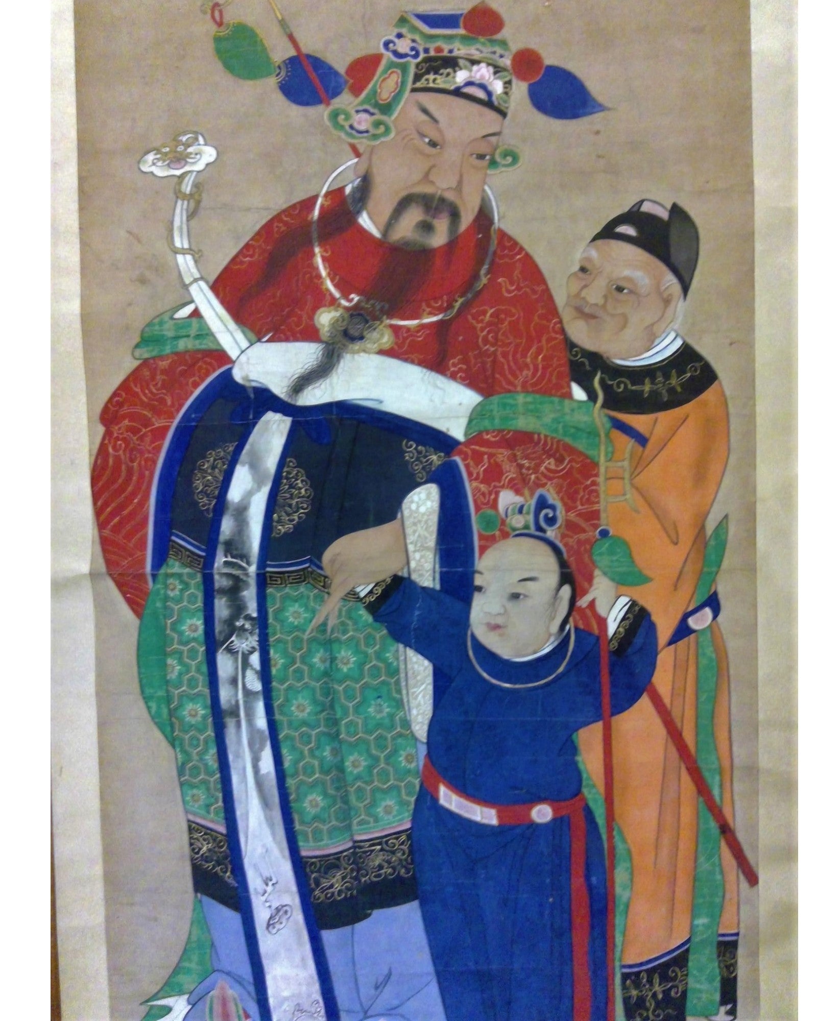 Chinese Painting on Paper - Fu Lu Shou (Three Star Gods) - Surround Living - 8