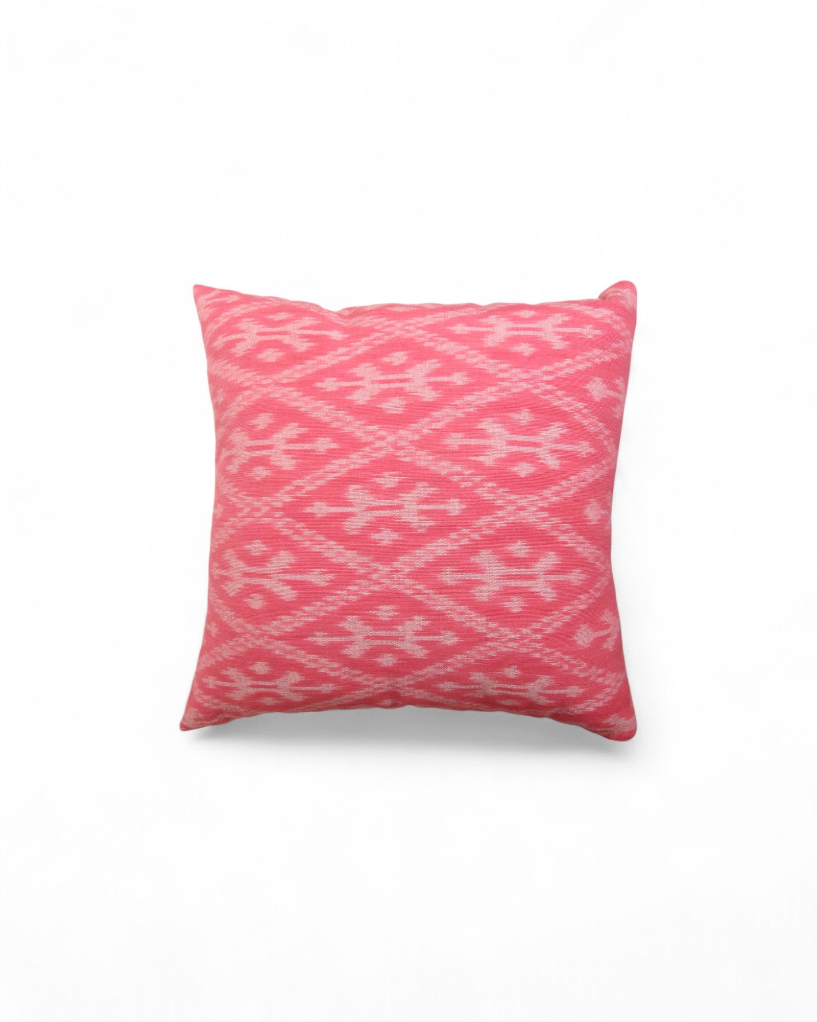 Square Cushion, Handwoven Mudmee Ikat Fabric - Pastel Pink