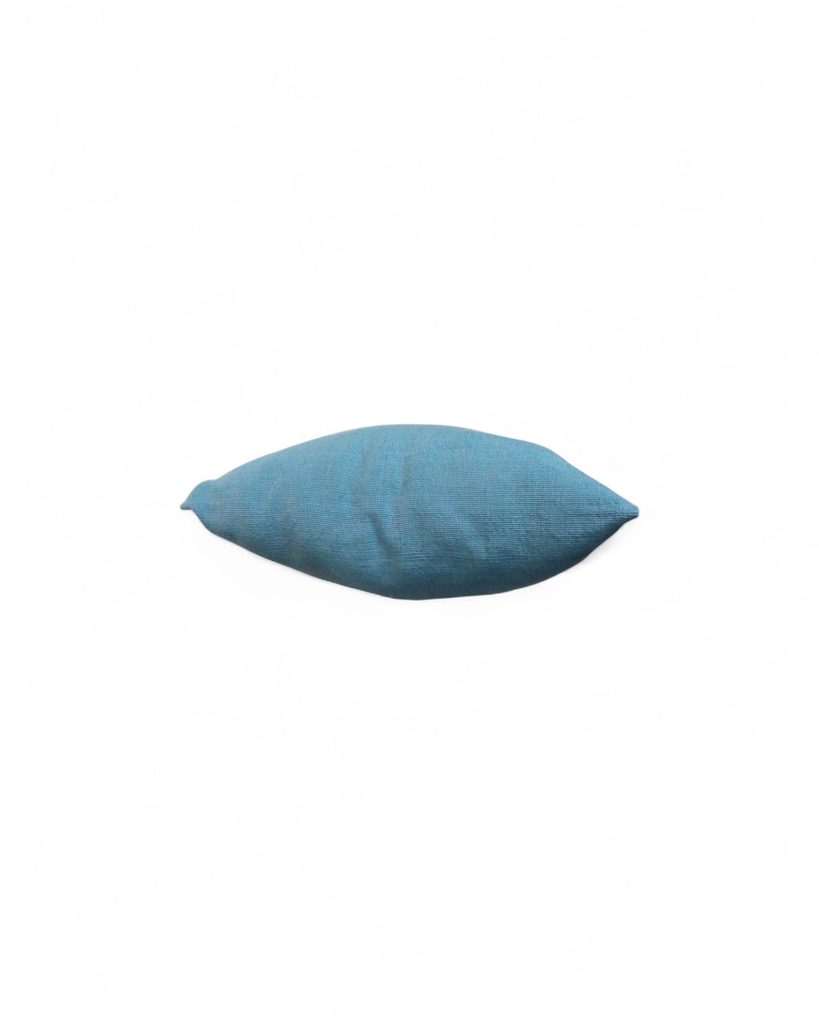 Square Cushion with Handwoven Cotton and Lisu Embroidery - Denim Tone