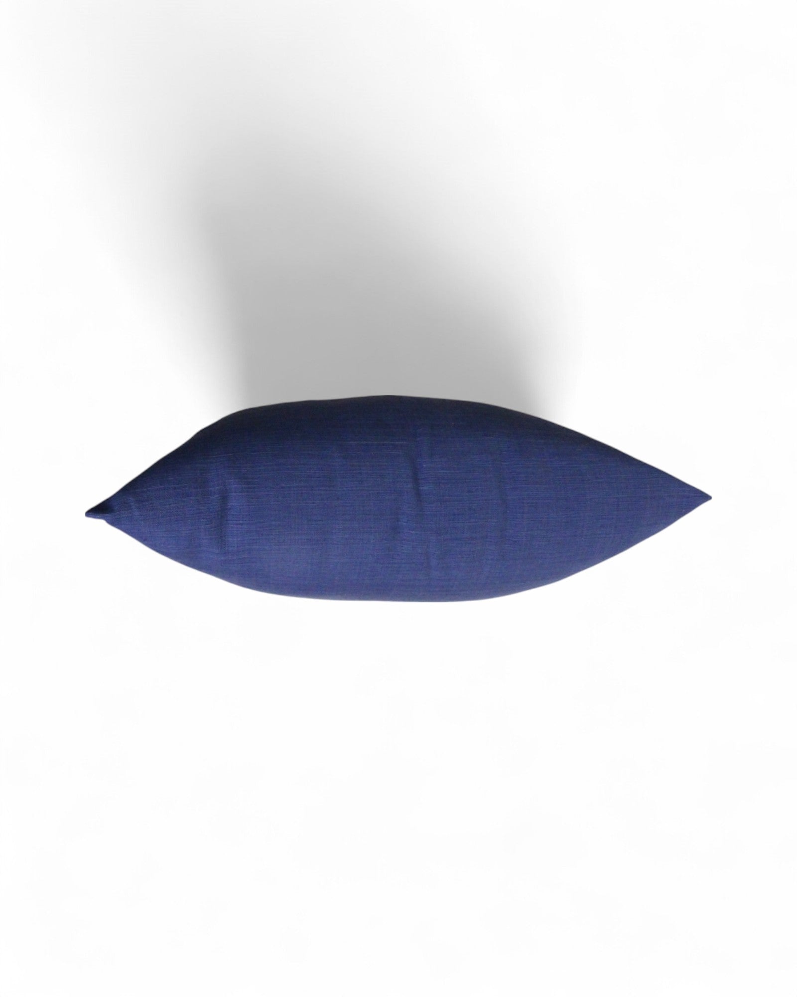 Square Cushion with Handwoven Cotton & Lisu Embroidery - Deep Navy