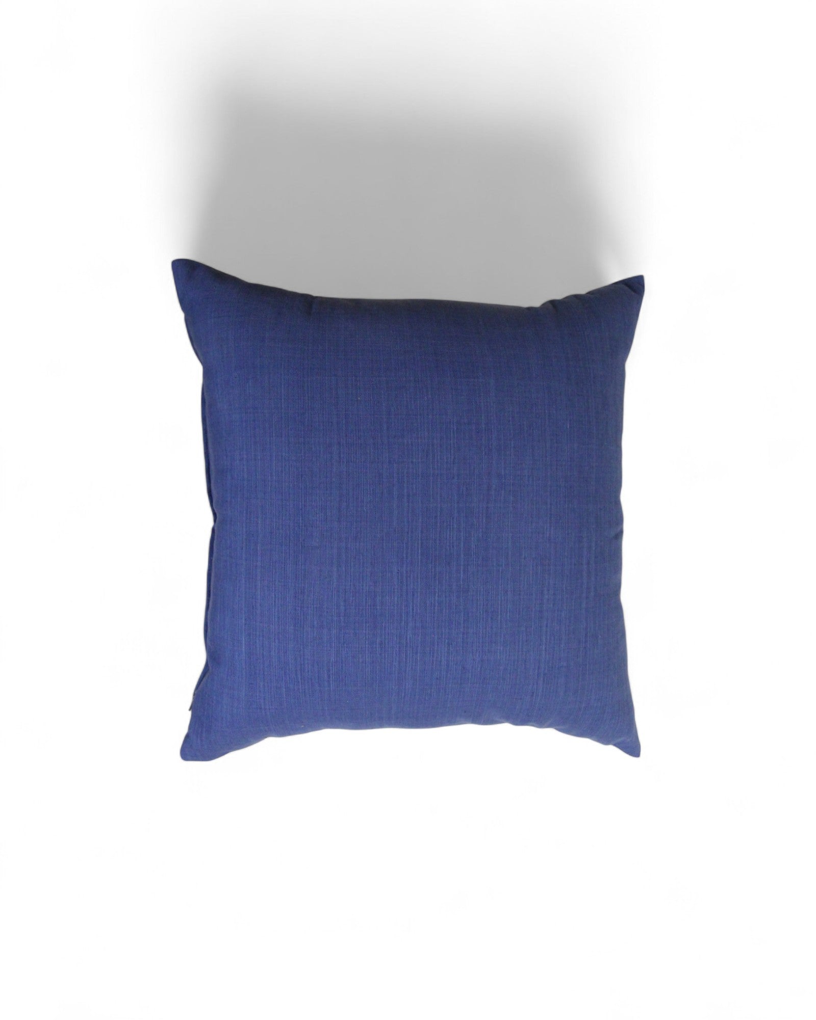 Square Cushion with Handwoven Cotton & Lisu Embroidery - Deep Navy