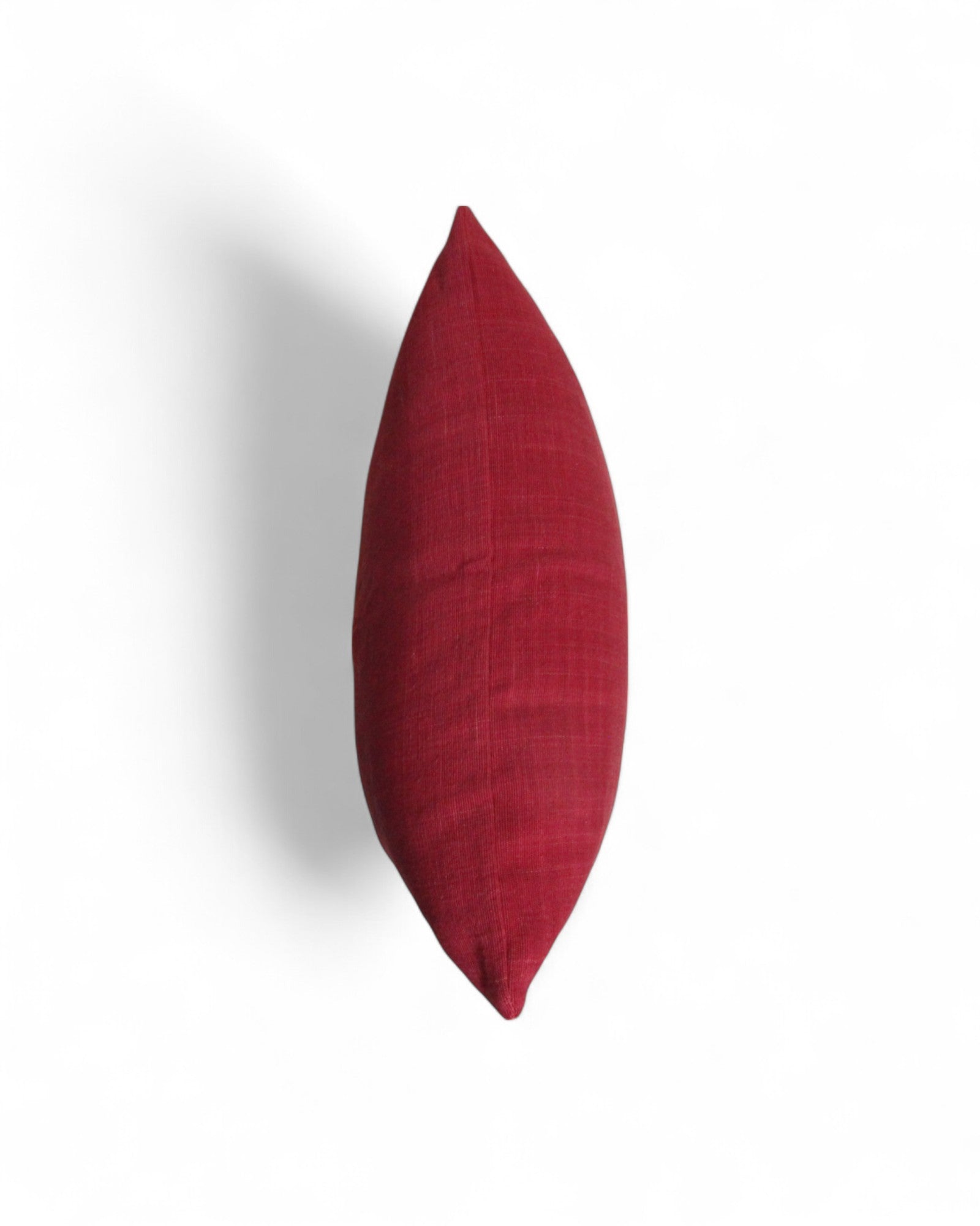Square Cushion with Handwoven Cotton & Lisu Embroidery - Deep Pink