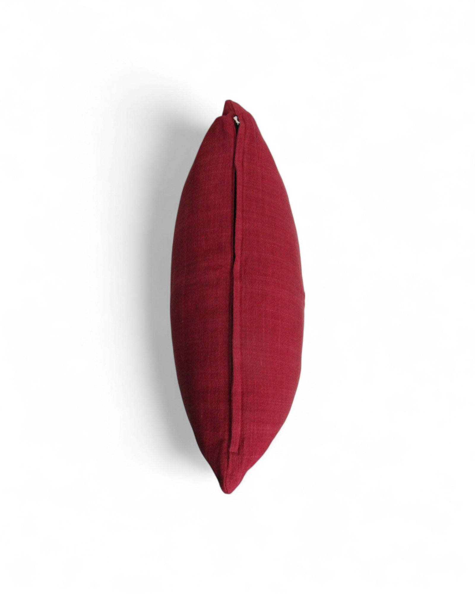 Square Cushion with Handwoven Cotton & Lisu Embroidery - Deep Pink