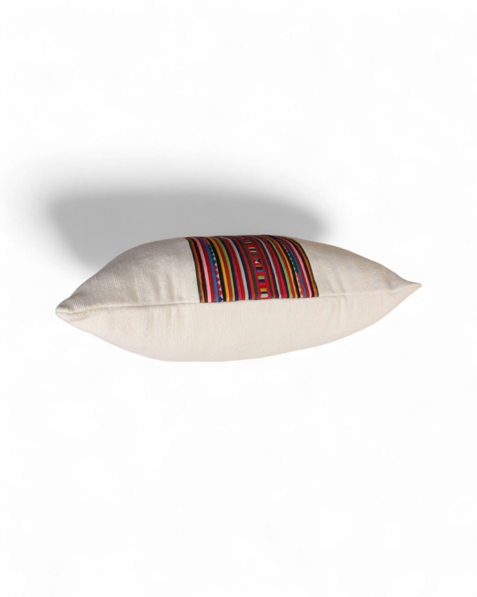 Square Cushion with Handwoven cotton & Lisu Embroidery