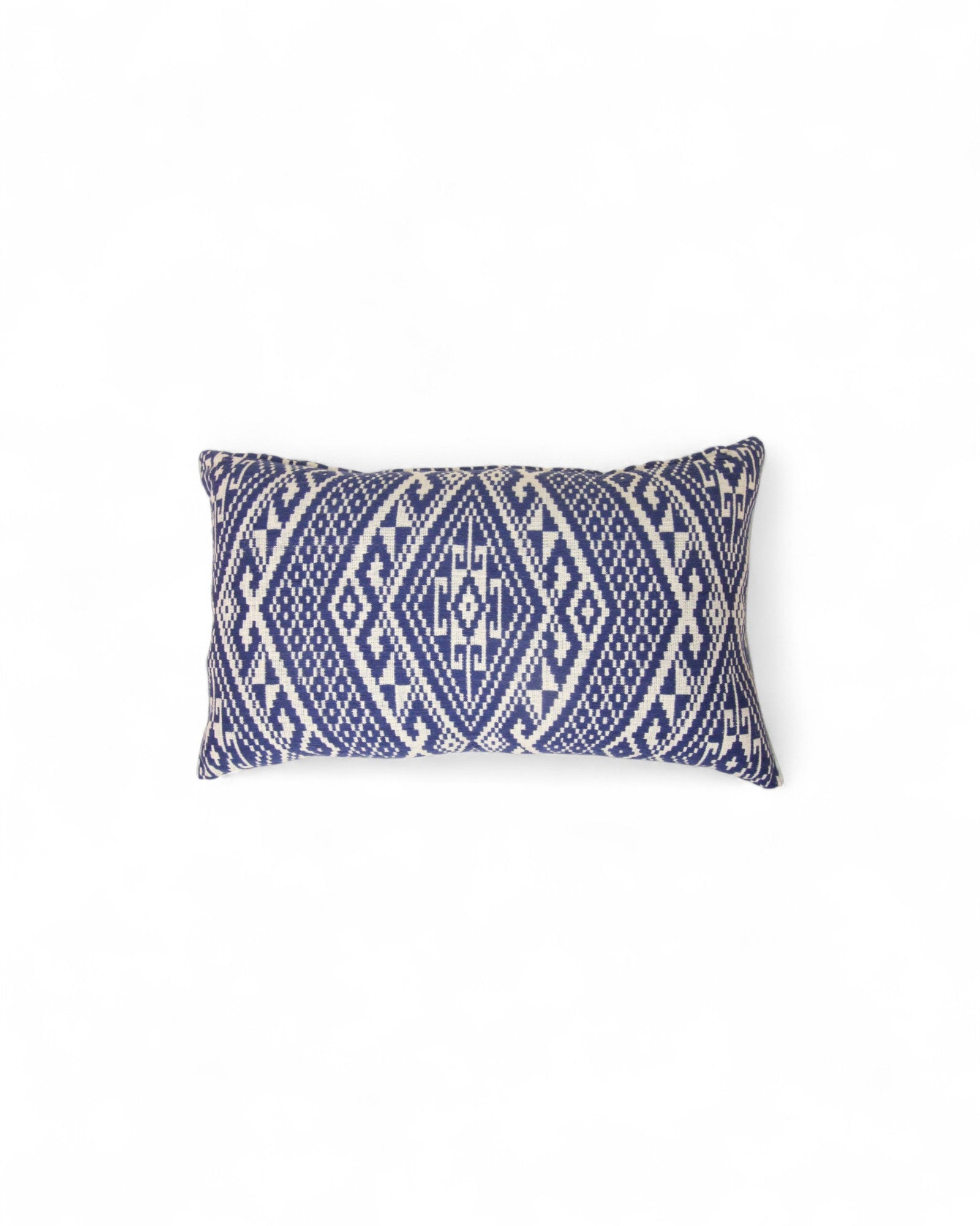 Lumbar Handwoven Indigo-Dye Khit Fabric - Blue & White