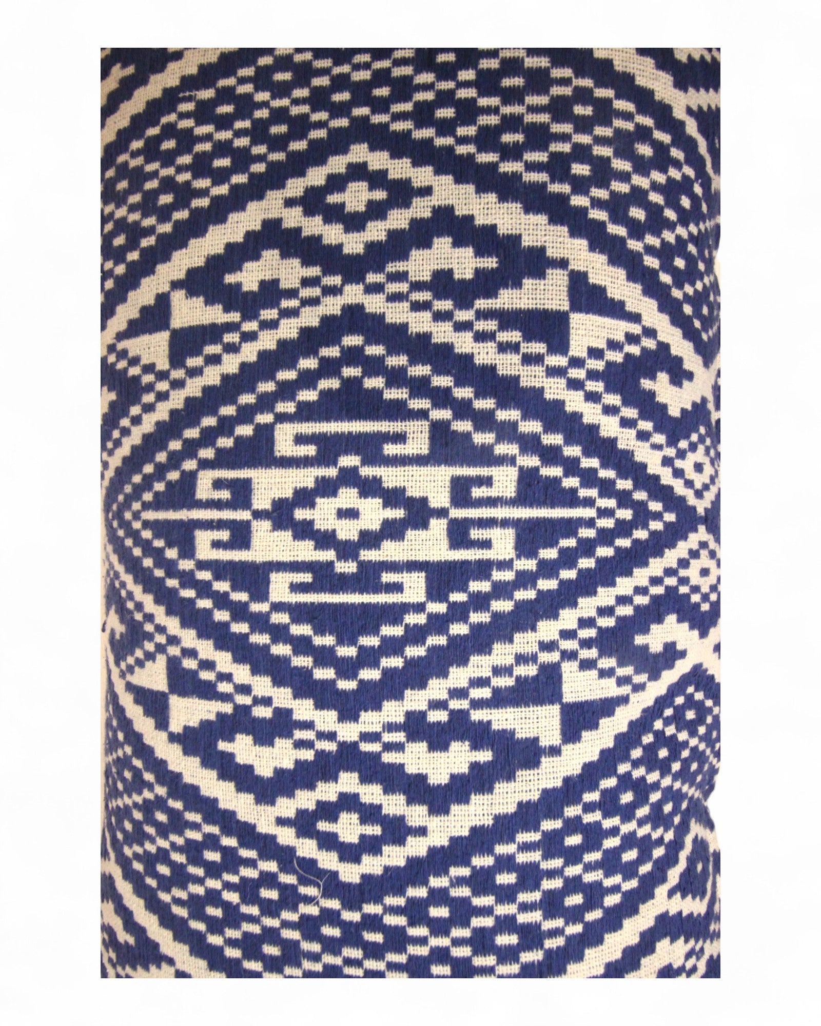 Lumbar Handwoven Indigo-Dye Khit Fabric - Blue & White