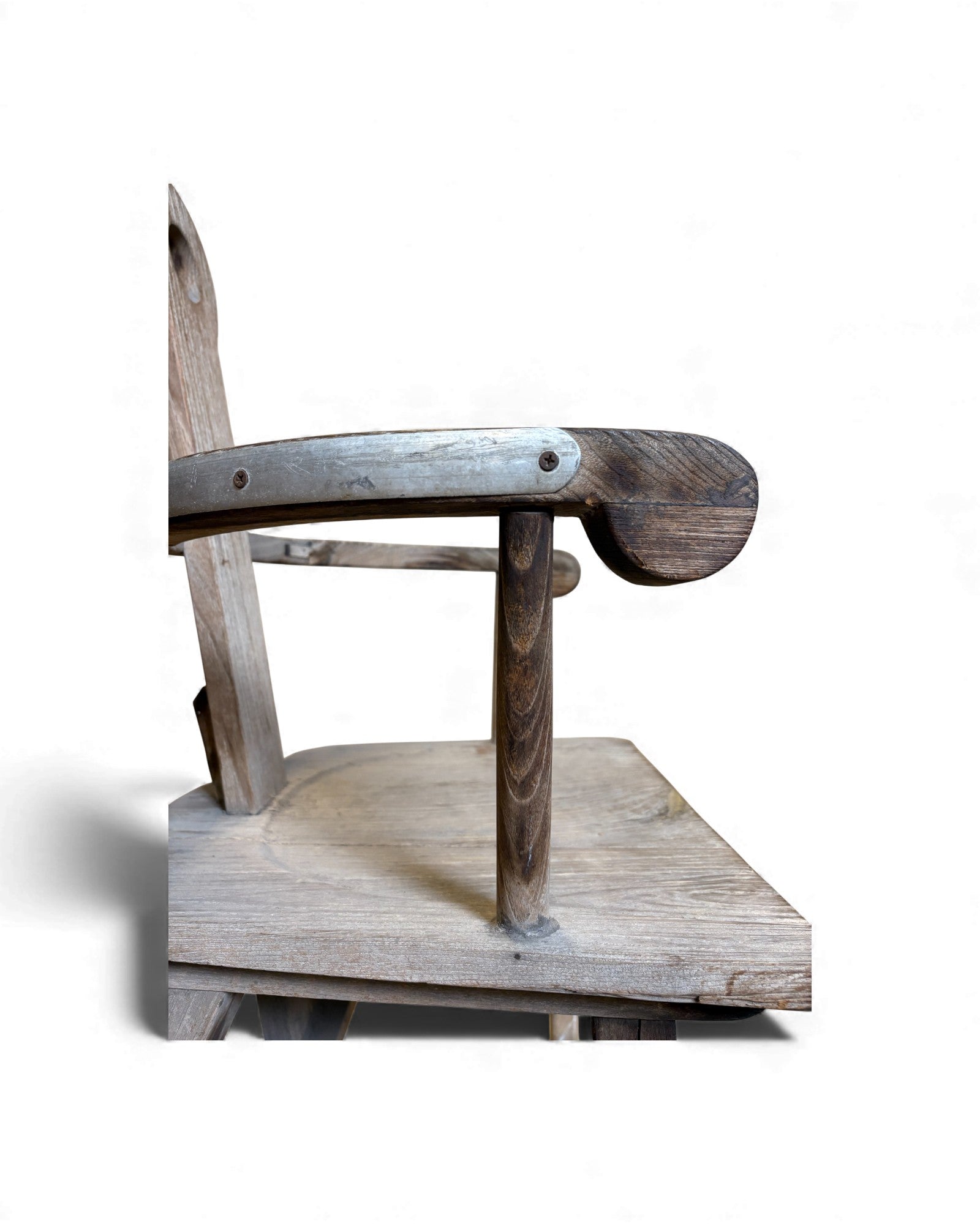 Primitive Wooden Armchair with Circular Backrest Surround Living - 5