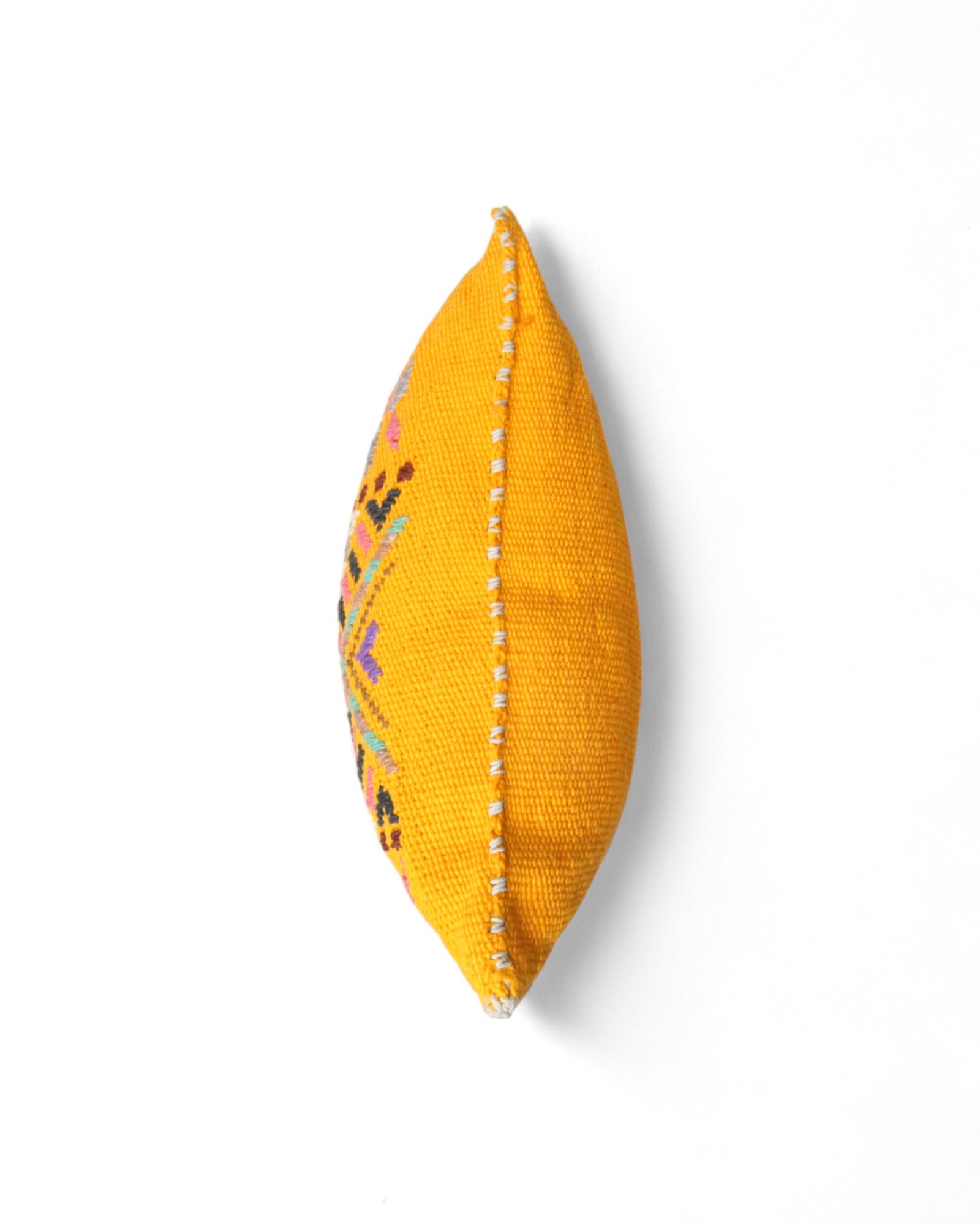 Handwoven Waist Loom Weave Cushion - Yellow