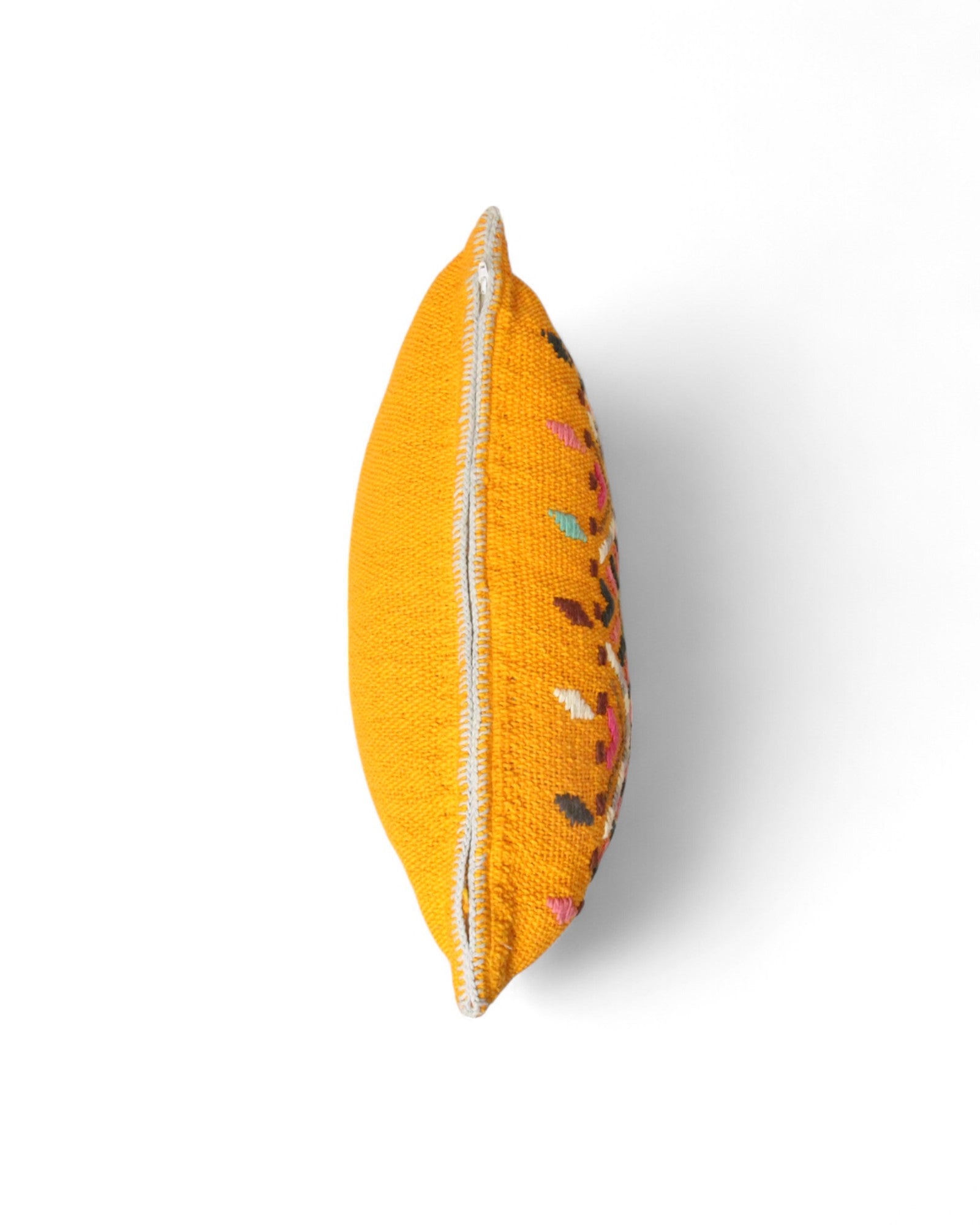 Handwoven Waist Loom Weave Cushion - Yellow