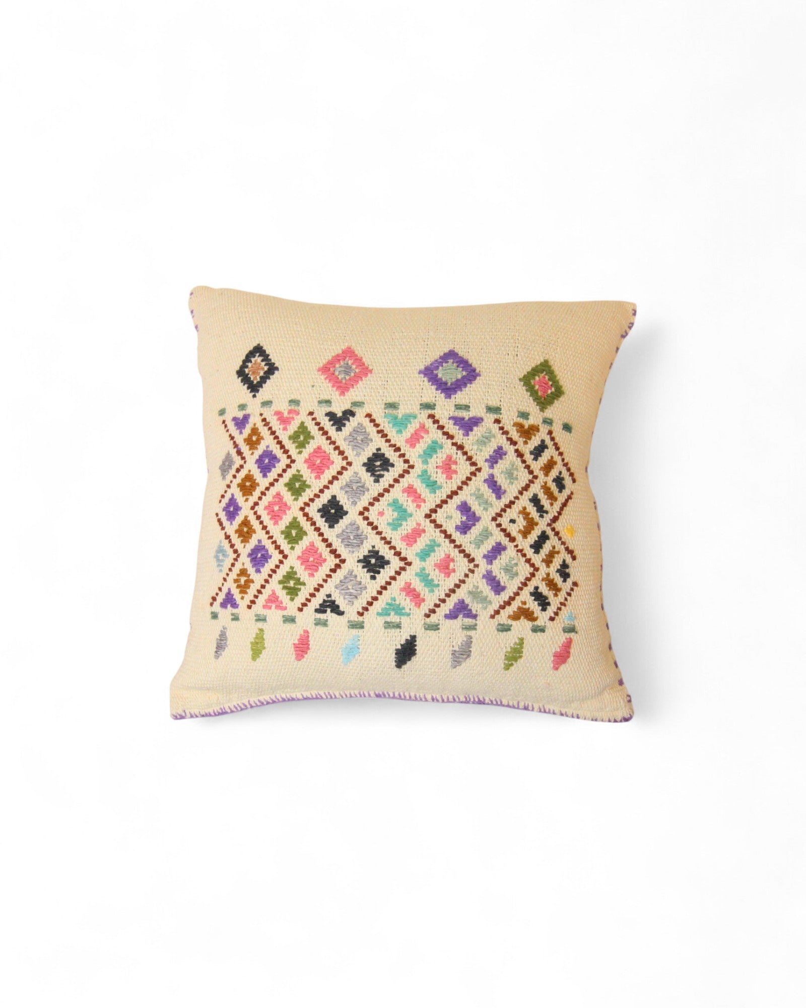 Handwoven Waist Loom Weave Cushion - Off-White