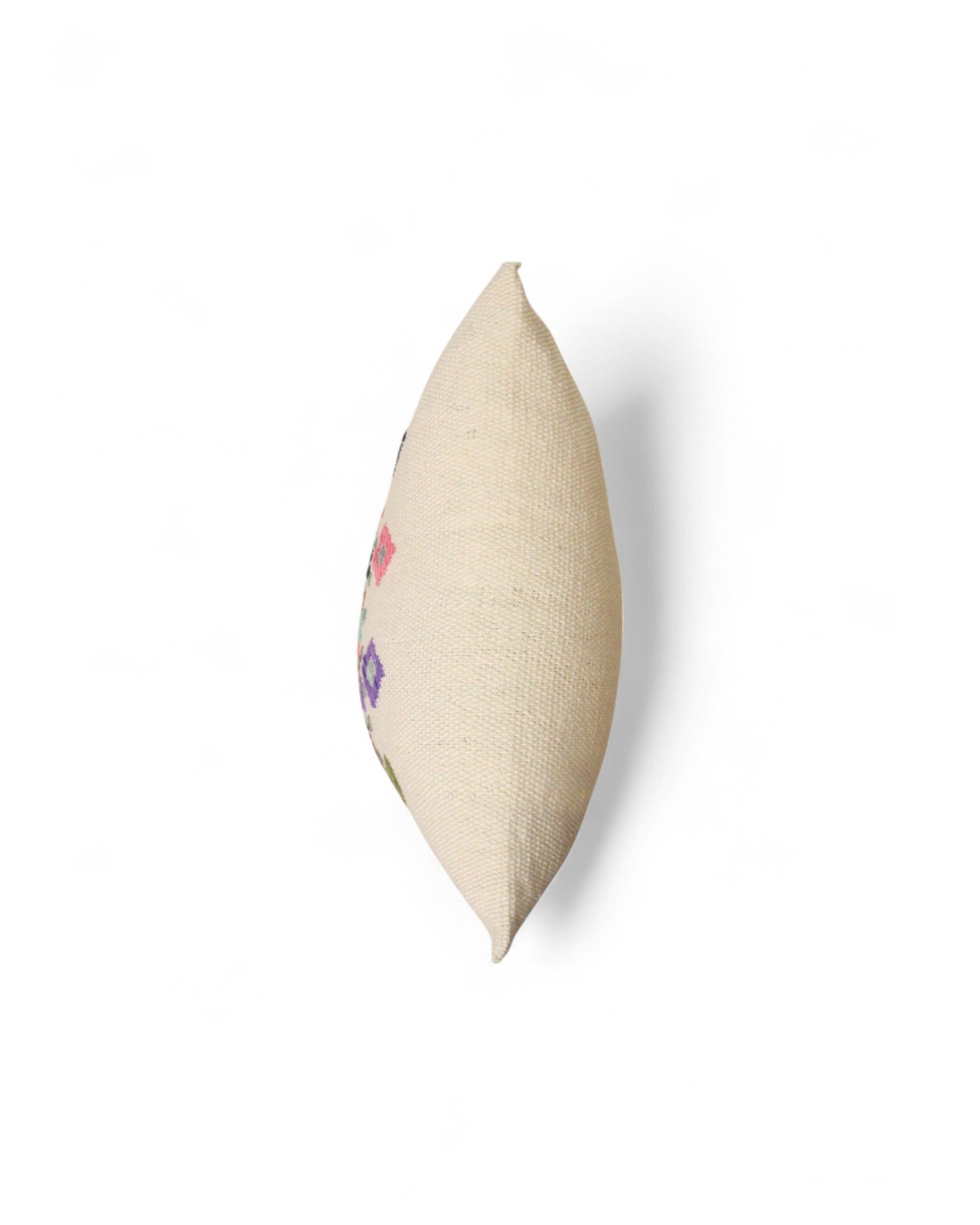 Handwoven Waist Loom Weave Cushion - Off-White