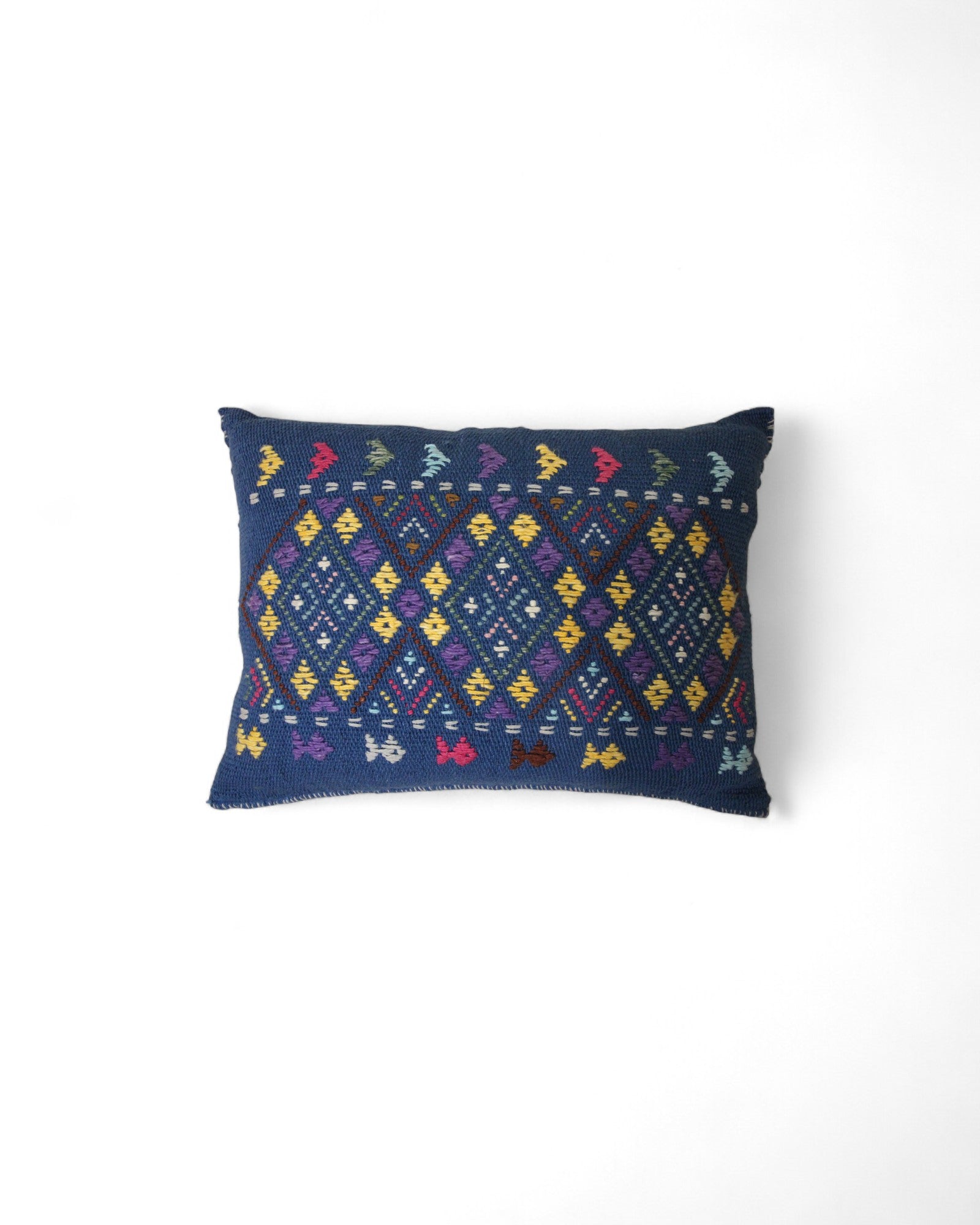 Handwoven Waist Loom Weave Cushion - Blue