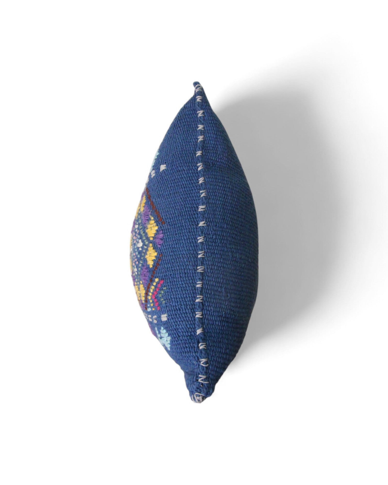 Handwoven Waist Loom Weave Cushion - Blue