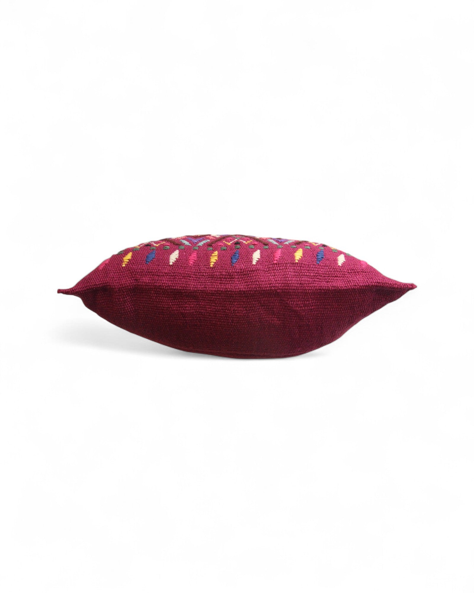 Handwoven Waist Loom Weave Cushion - Deep Magenta