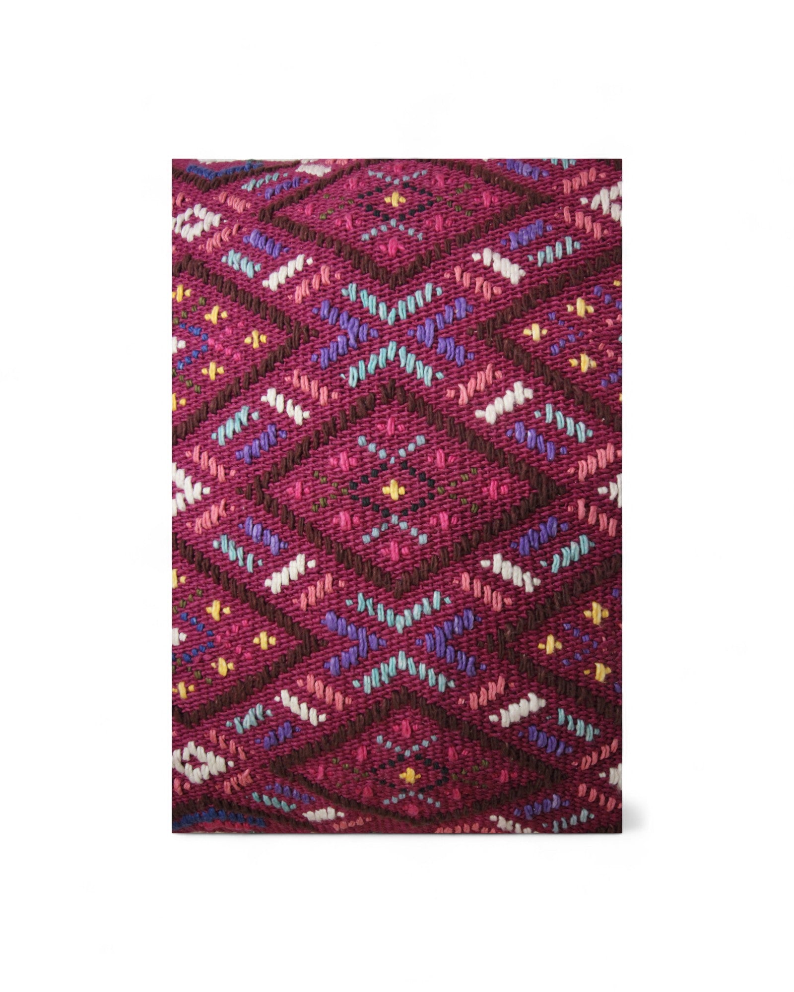Handwoven Waist Loom Weave Cushion - Deep Magenta
