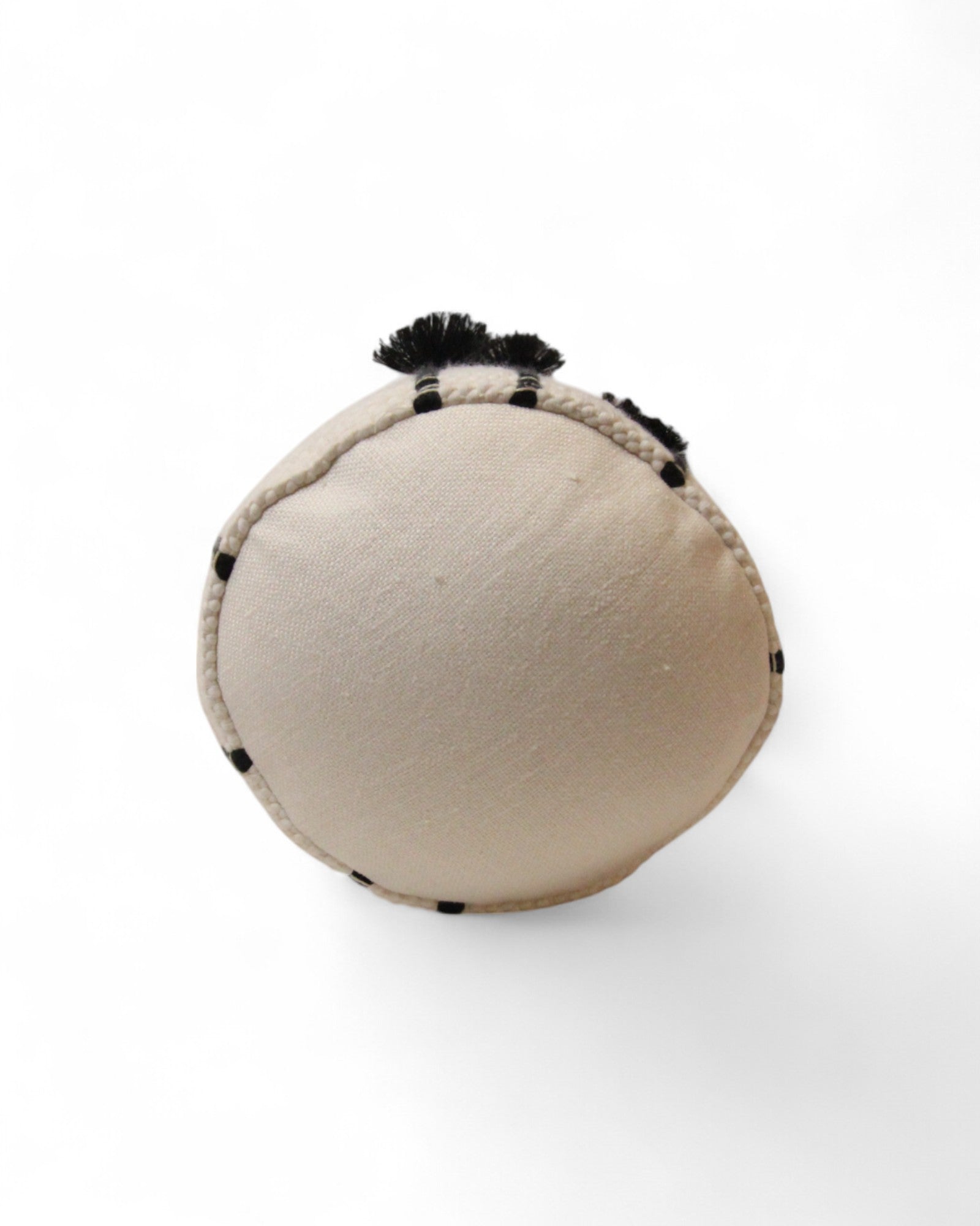 Cylindral Bolster Pillow - Handwoven Cream & Black